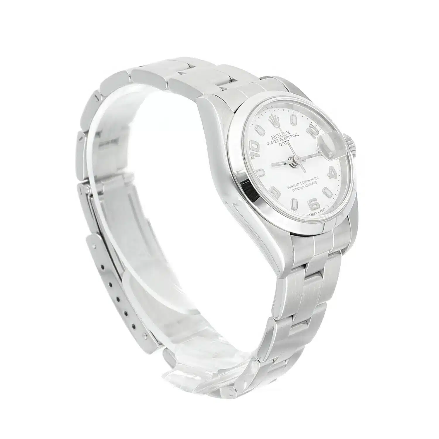 Rolex Date 69160 White Dial Oyster Bracelet Steel Ladies Watch – image 6