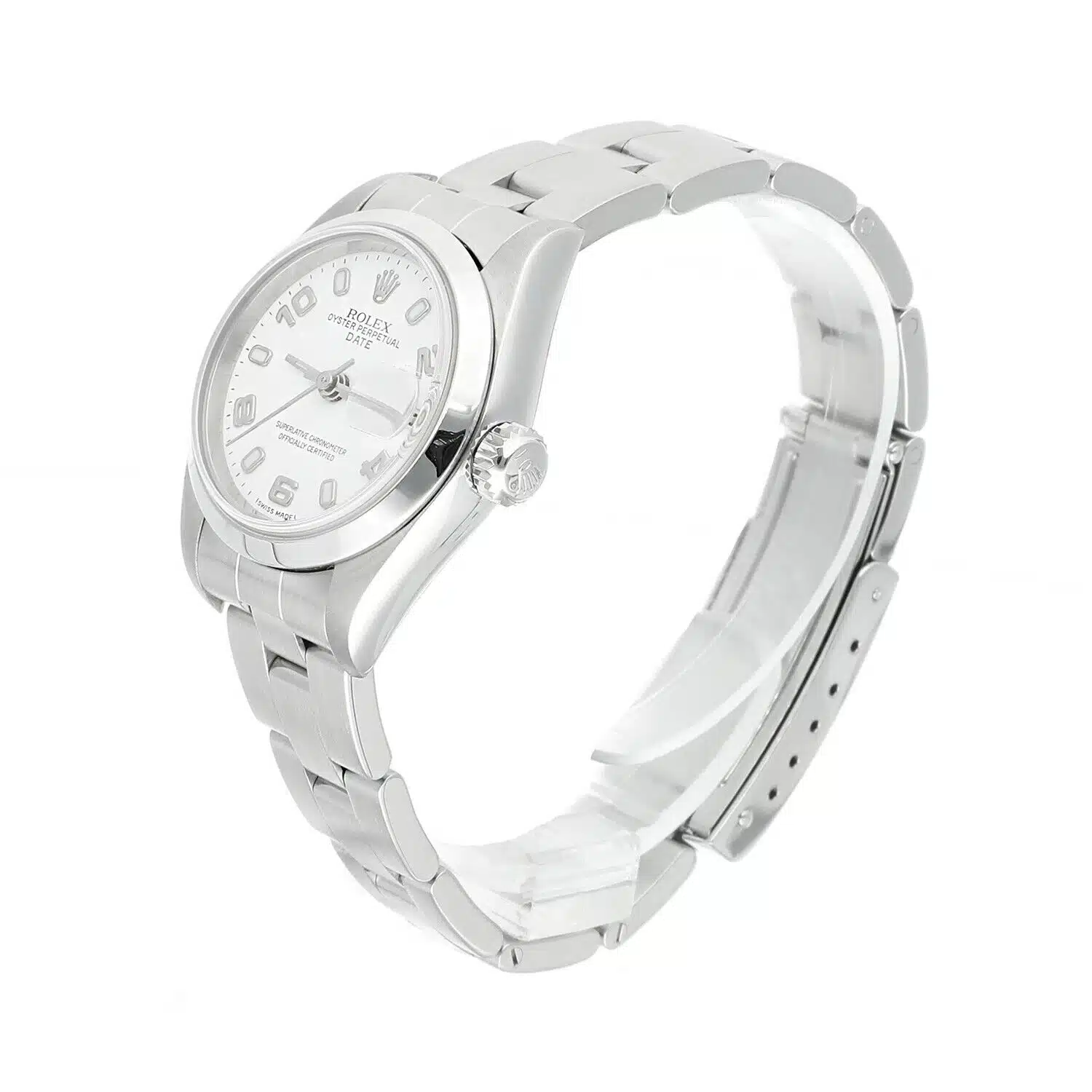 Rolex Date 69160 White Dial Oyster Bracelet Steel Ladies Watch – image 4