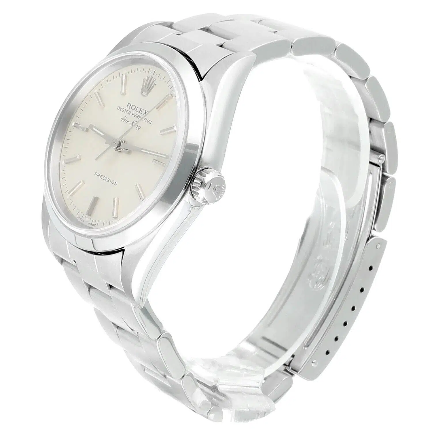 Rolex Air King 34mm Stainless Steel Watch Silver Dial Smooth Bezel Unisex 14000 - 1990 – image 4
