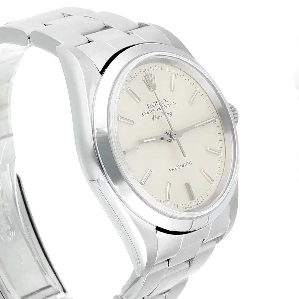 Rolex Air King 34mm Stainless Steel Watch Silver Dial Smooth Bezel Unisex 14000 - 1990 – image 3