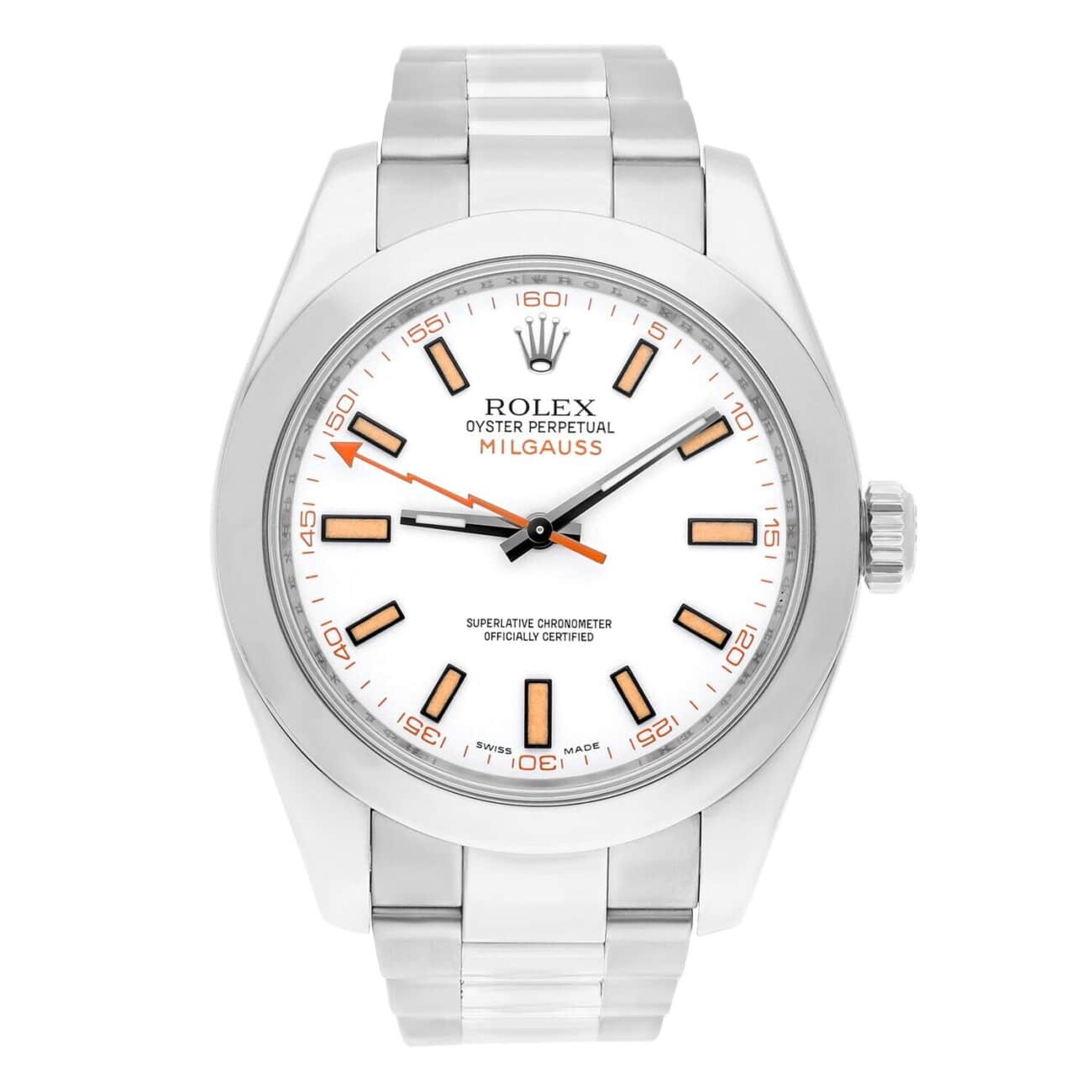 Rolex Milgauss 116400 40mm Stainless Steel with White Dial Watch 2013