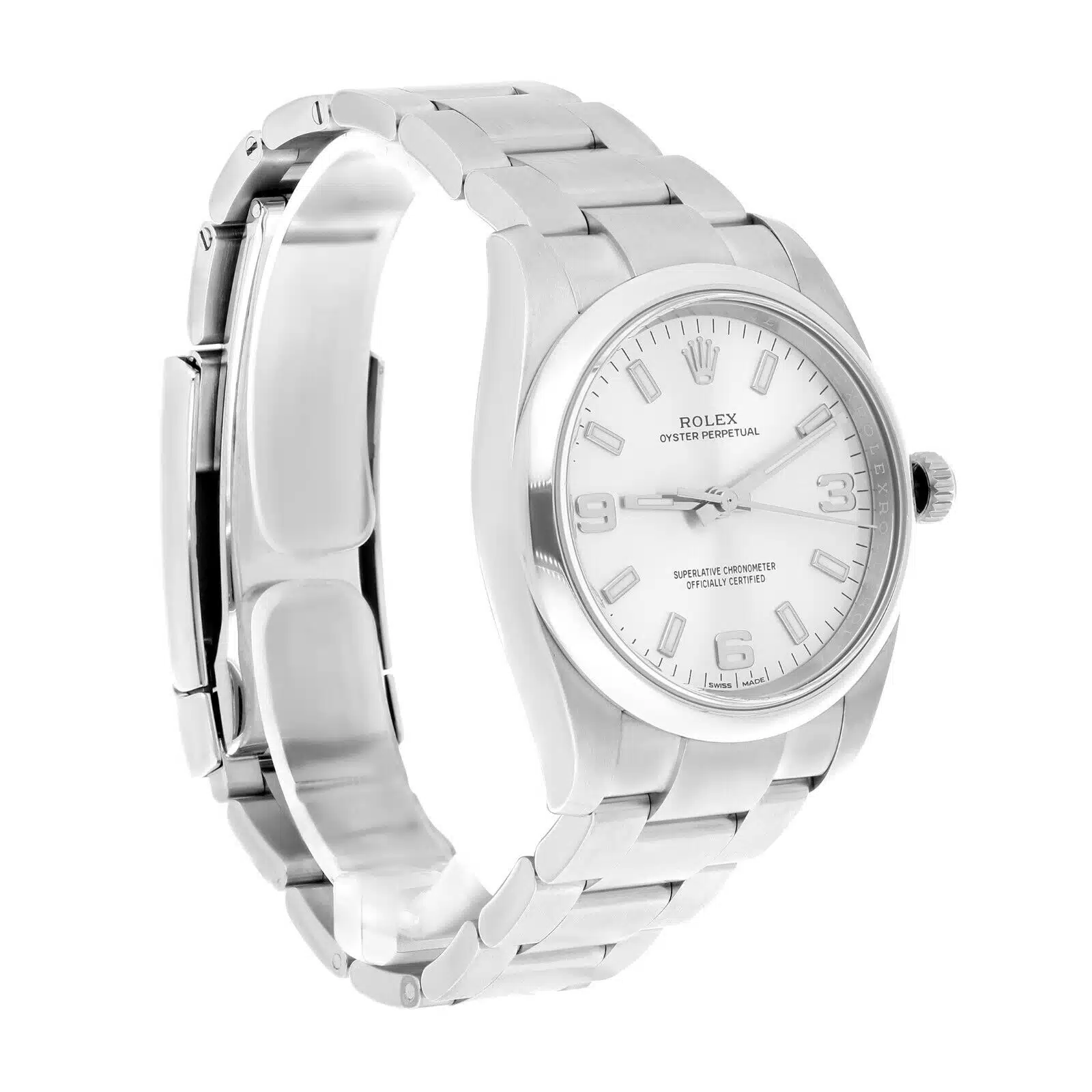 Rolex Oyster Perpetual 34mm 114200 Stainless Steel Watch Silver Index Dial Box Warranty MINT – image 5