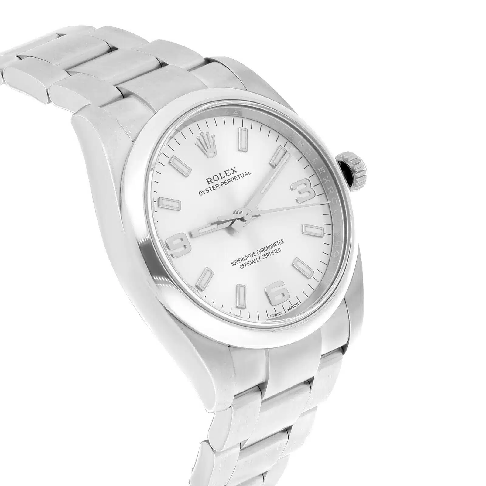 Rolex Oyster Perpetual 34mm 114200 Stainless Steel Watch Silver Index Dial Box Warranty MINT – image 4