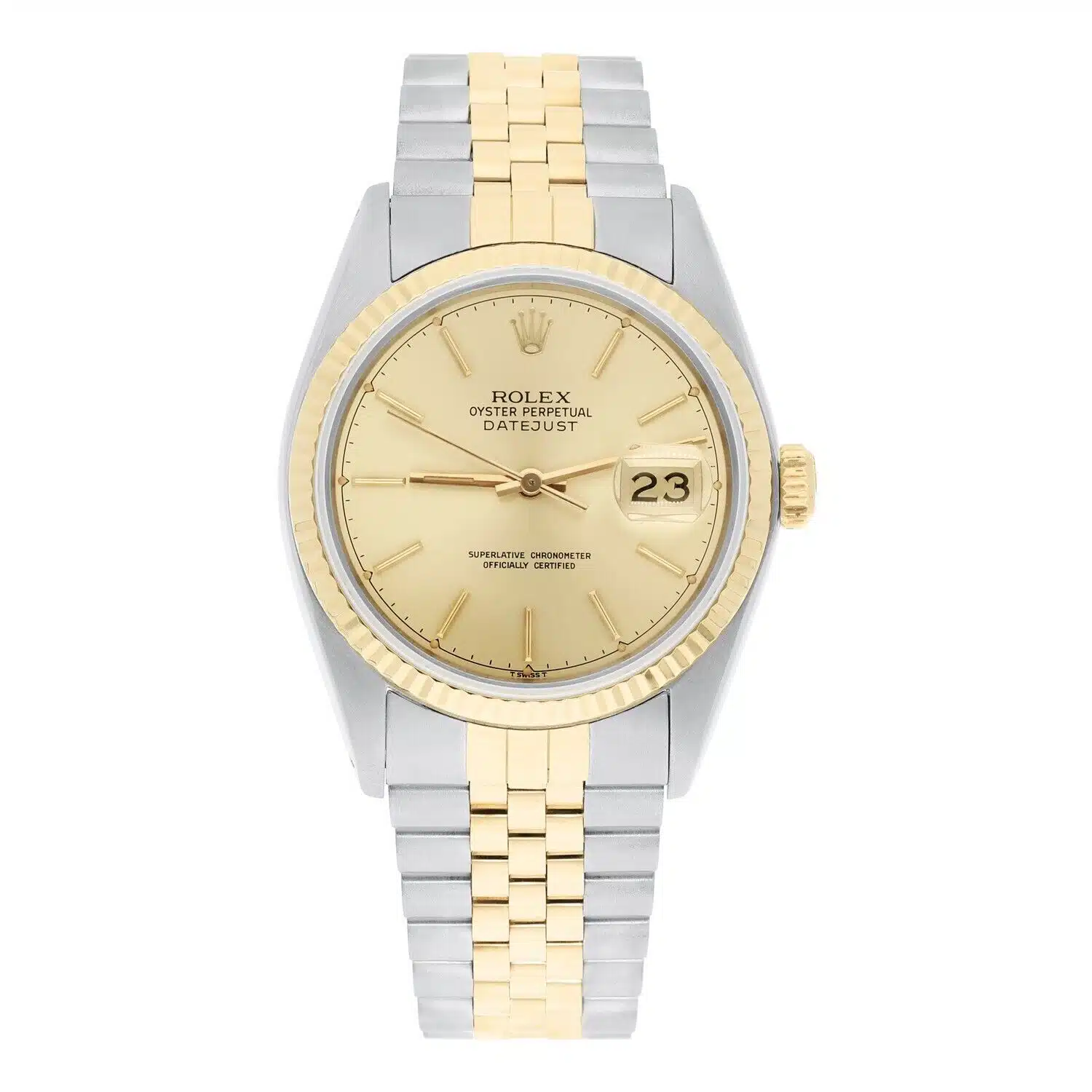 Rolex Datejust 36mm Two Tone Champagne Dial Jubilee Band 16013 Circa 1979 B/P