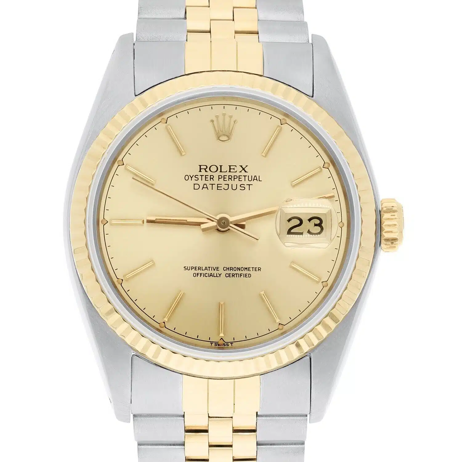 Rolex Datejust 36mm Two Tone Champagne Dial Jubilee Band 16013 Circa 1979 B/P