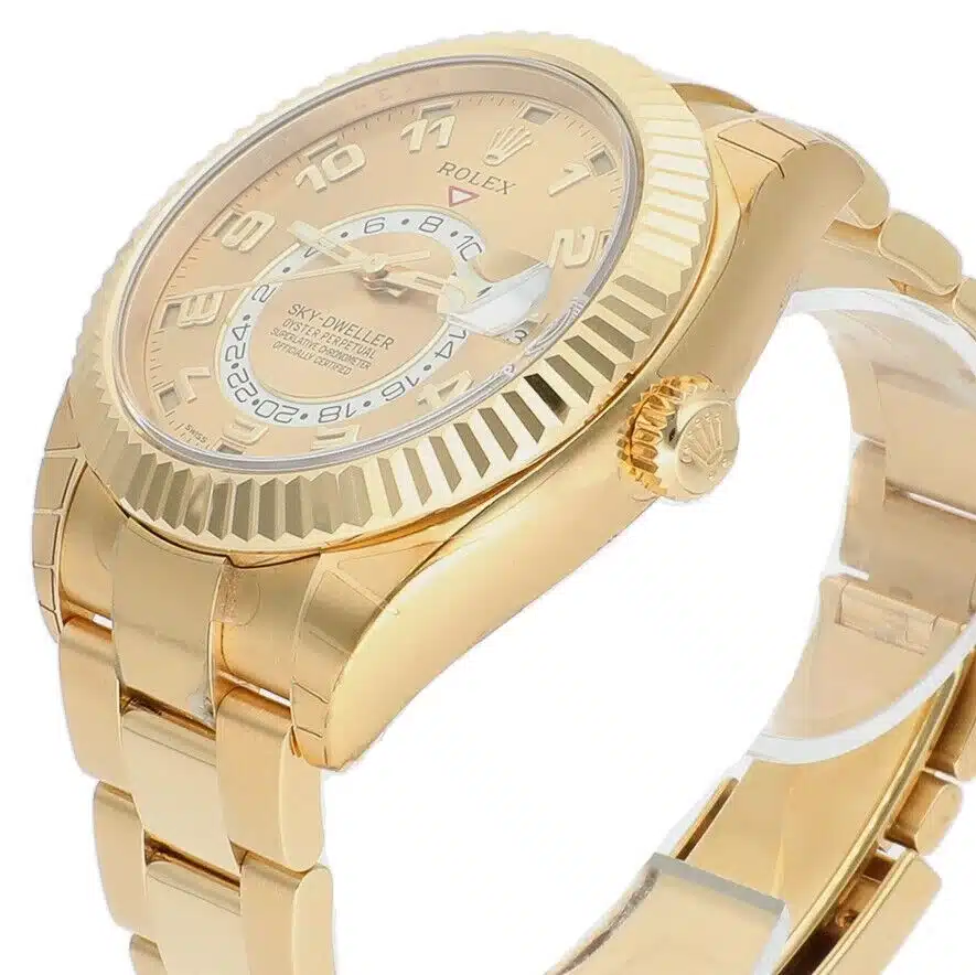 Rolex Sky-Dweller 326938 yellow gold watch, dial detail
