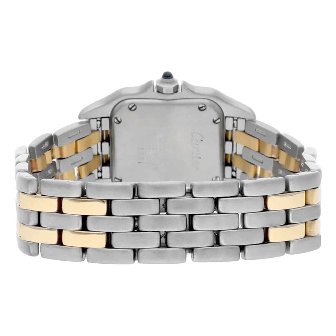 Cartier Panthère Steel Yellow Gold Two Row Bracelet Ladies Watch
