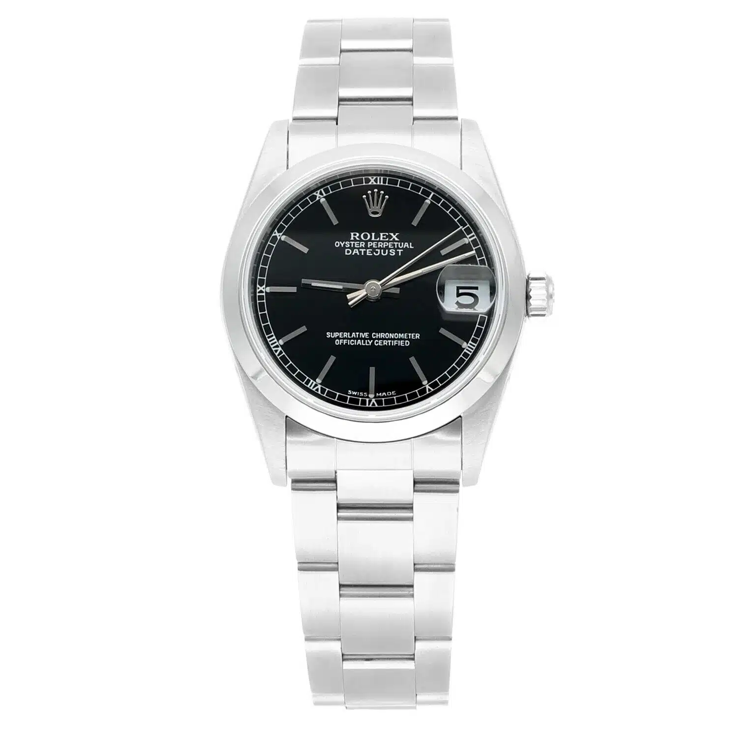 Rolex Datejust 31 78240 Midsize Black Dial Stainless Steel Ladies Watch Oyster