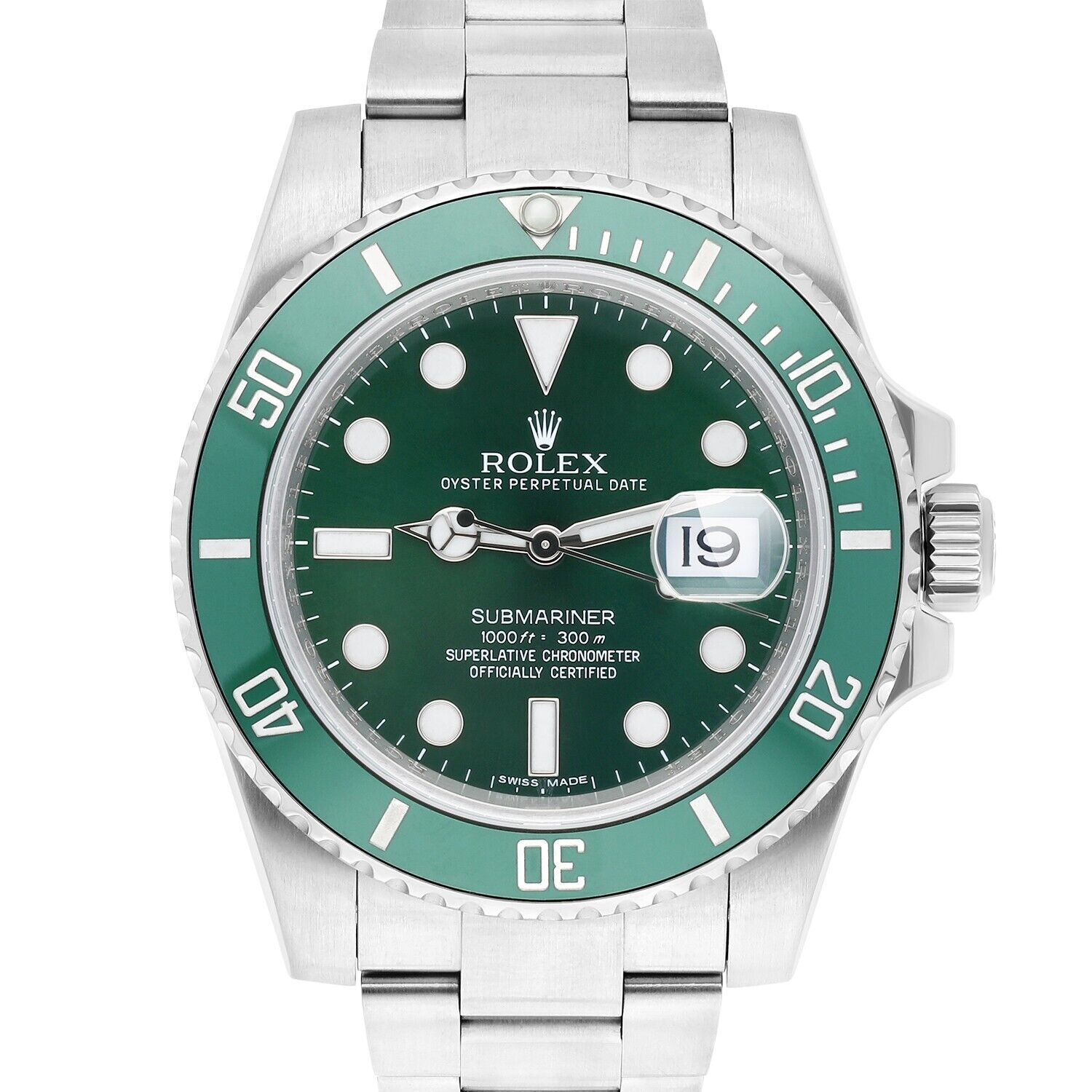 Rolex Submariner Date 40mm 116610LV HULK Steel Green Ceramic Bezel-Green Dial