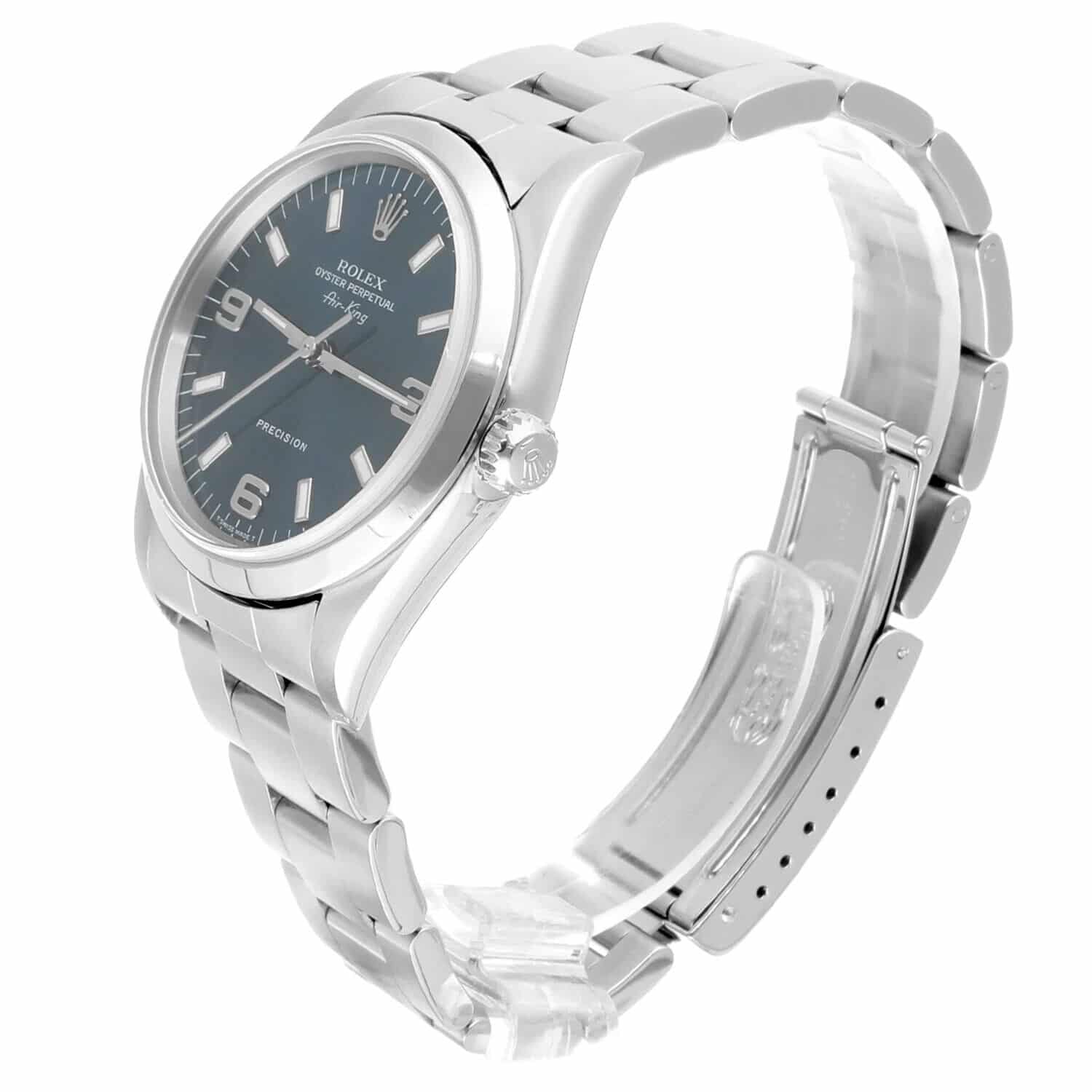 Rolex Air King 14000 34mm Blue Stainless Steel Oyster Watch