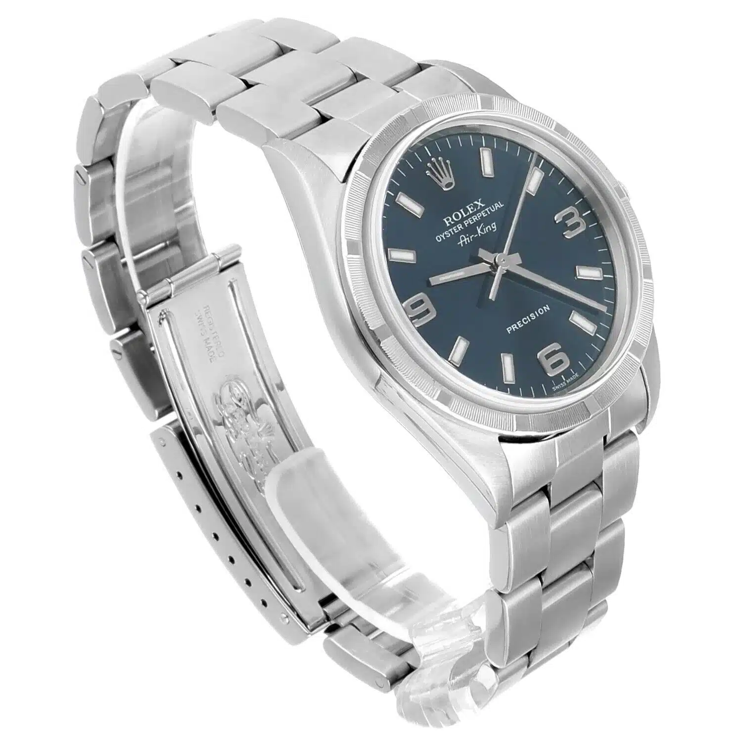 Rolex Air King 34mm 14010 Blue Stainless Steel Oyster Watch – image 6