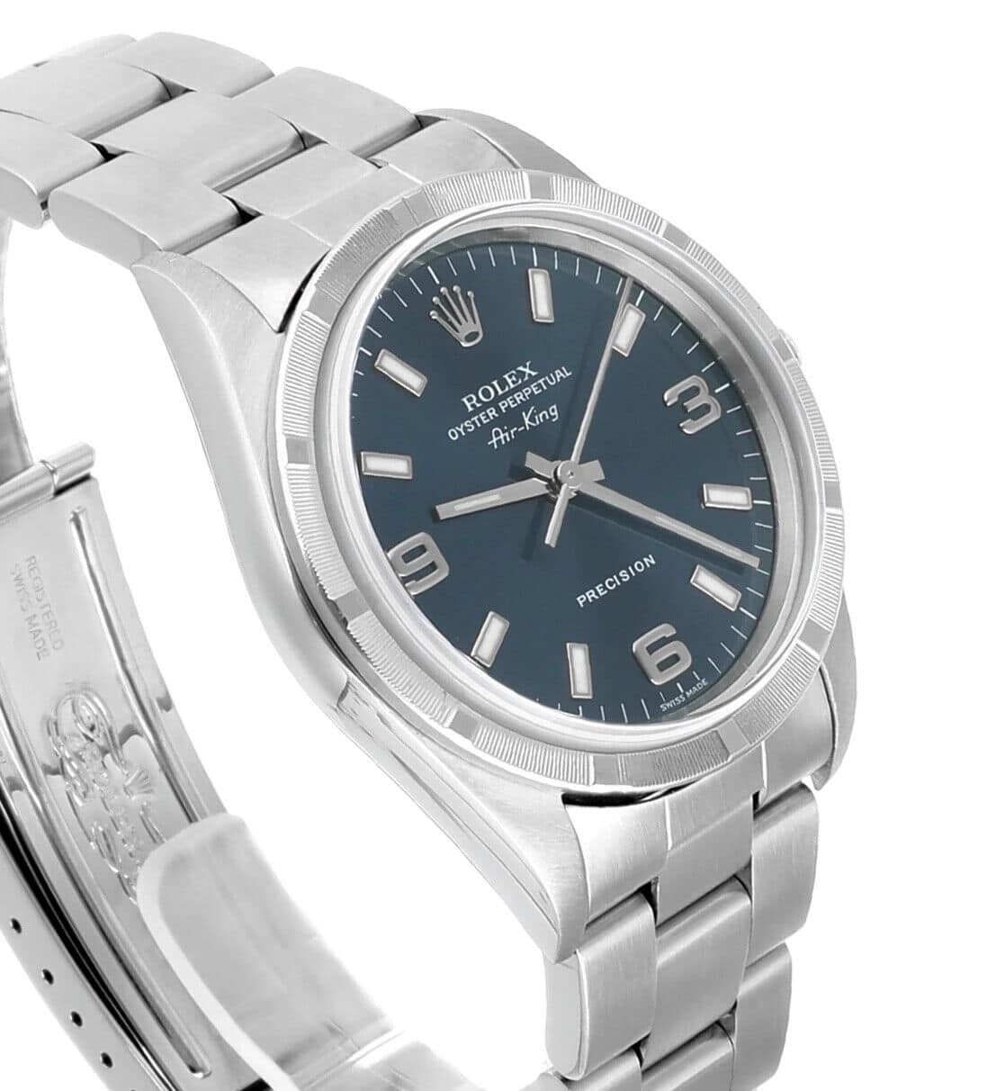 Rolex Air King 34mm 14010 Blue Stainless Steel Oyster Watch