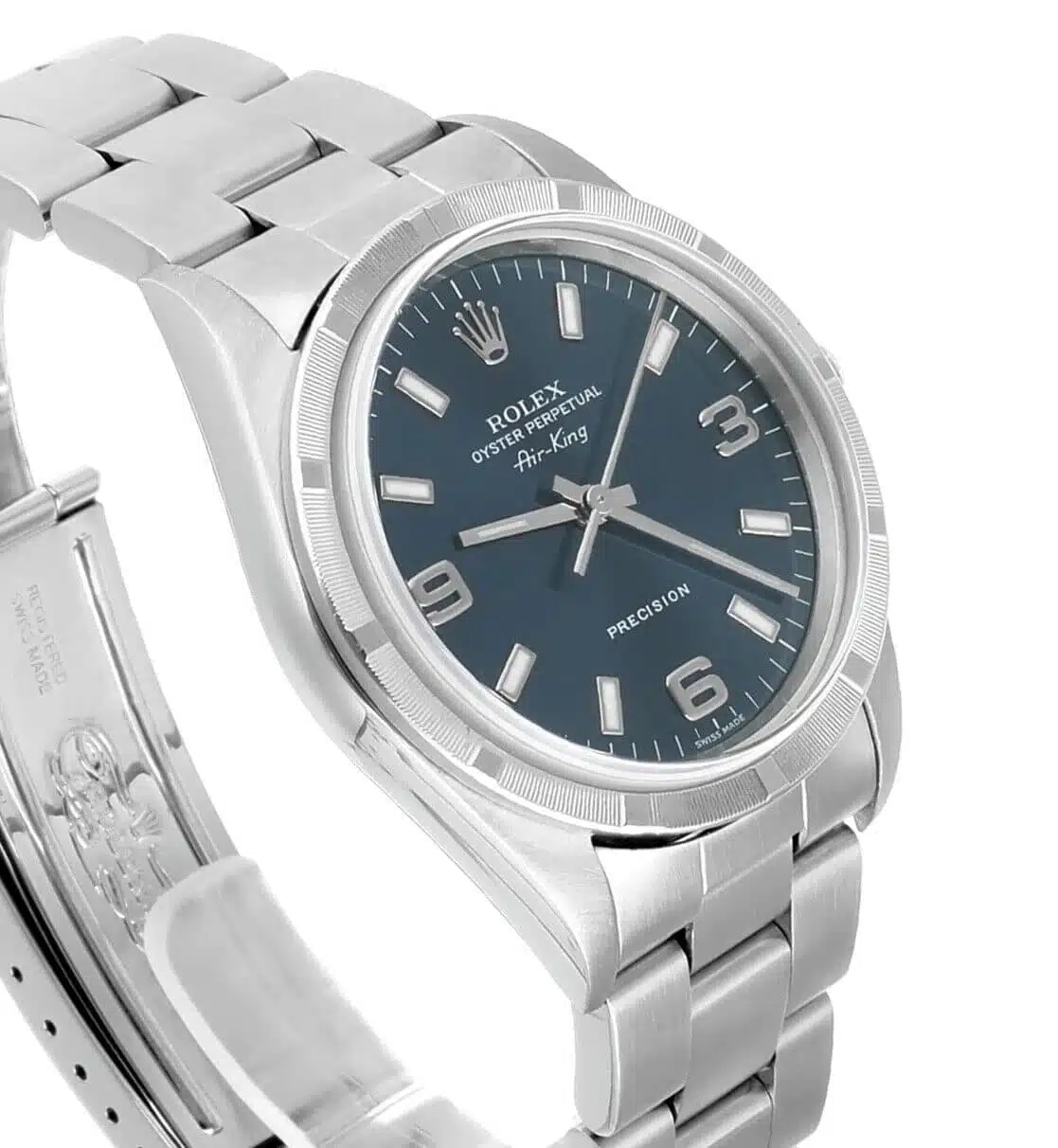 Rolex Air King 34mm 14010 Blue Stainless Steel Oyster Watch – image 5