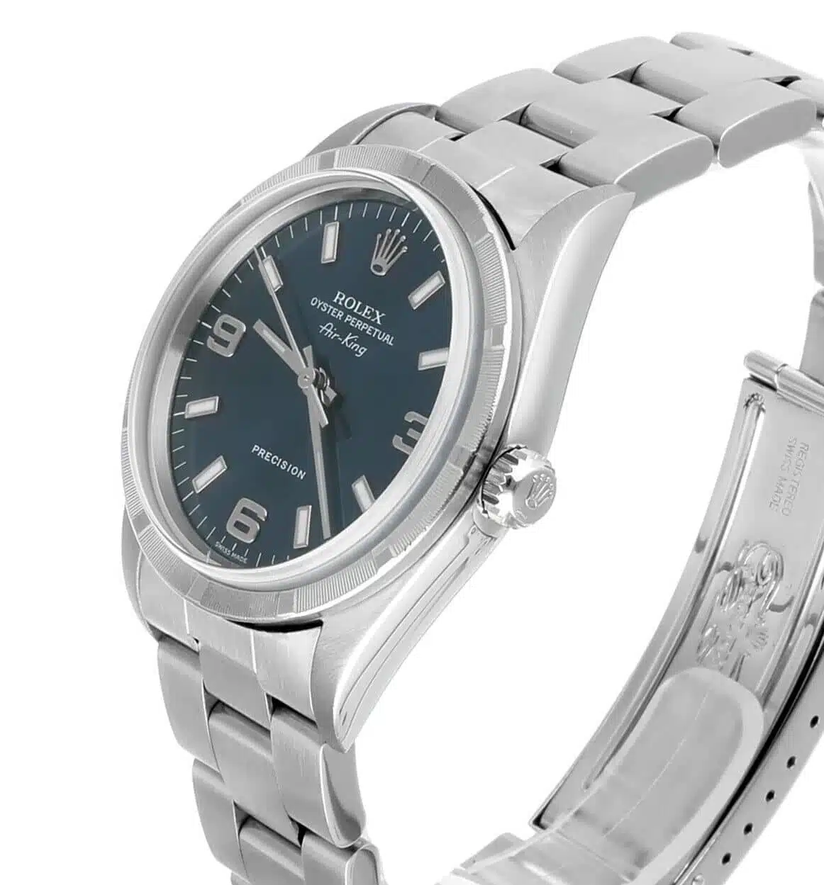 Rolex Air King 34mm 14010 Blue Stainless Steel Oyster Watch – image 3
