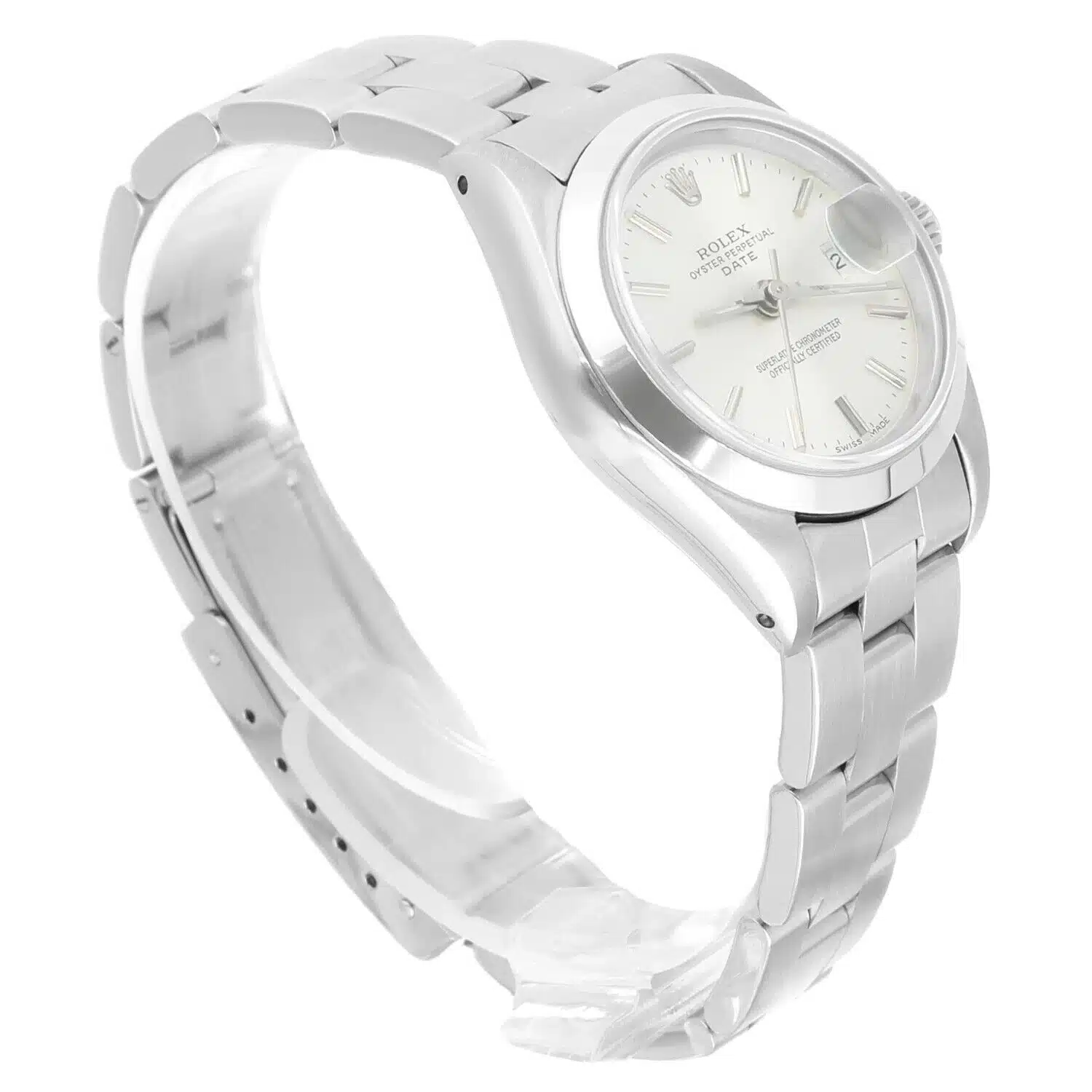 Rolex Date 69160 Silver Dial Oyster Bracelet Stainless Steel Ladies Watch – image 5
