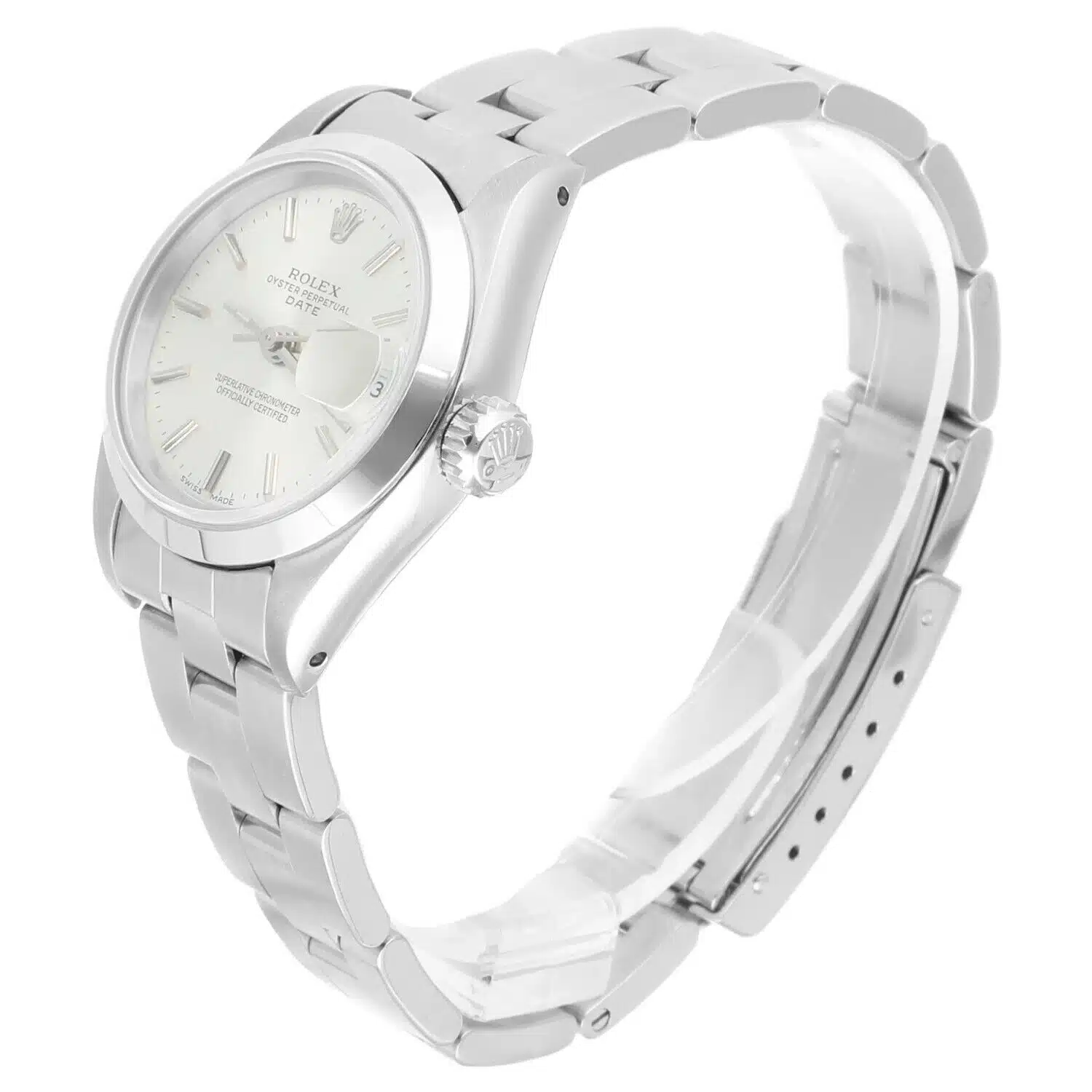 Rolex Date 69160 Silver Dial Oyster Bracelet Stainless Steel Ladies Watch – image 4