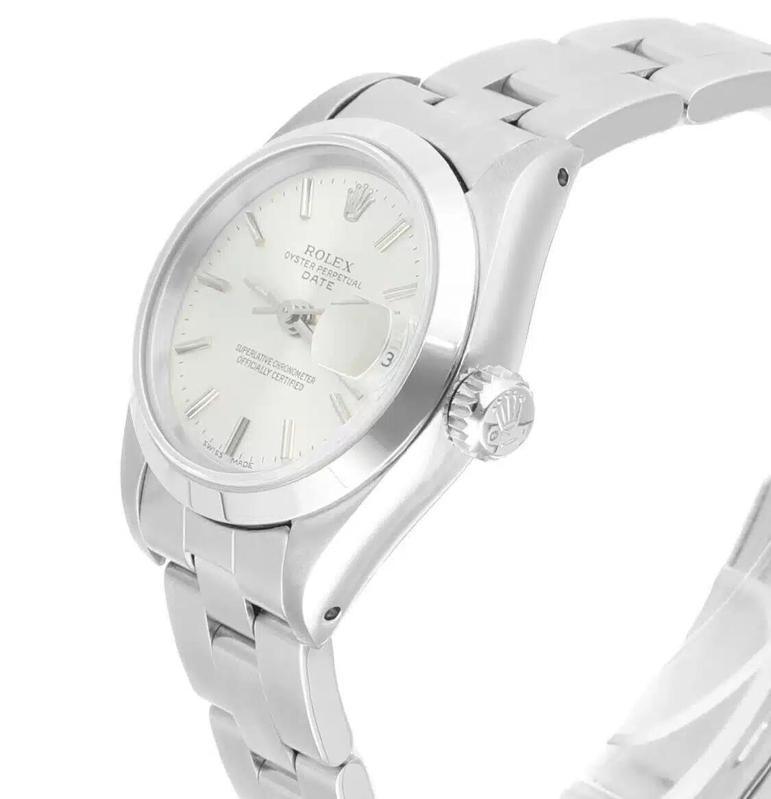 Rolex Date 69160 Silver Dial Oyster Bracelet Stainless Steel Ladies Watch – image 3