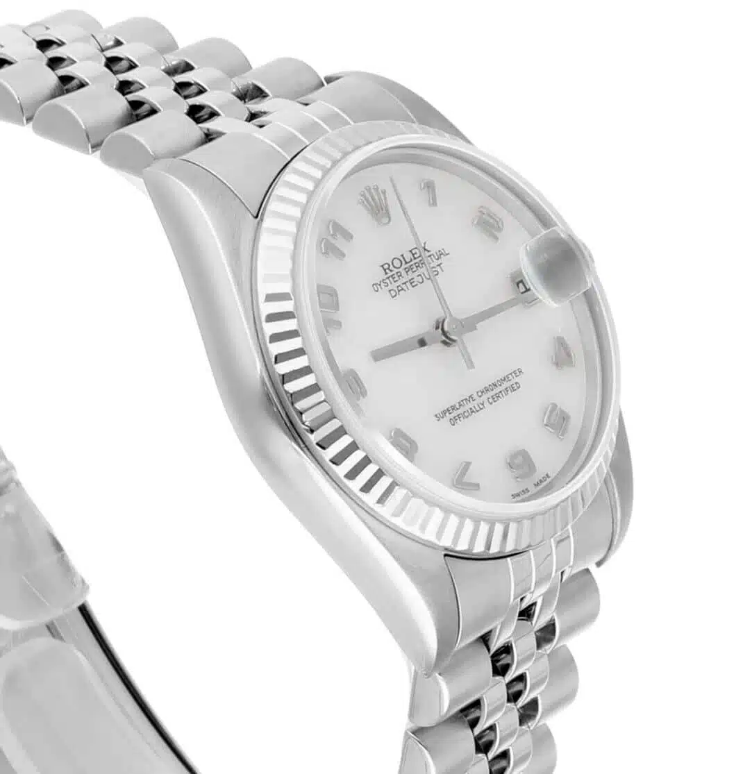 Rolex Datejust 31mm Factory White Mother of Pearl Dial 78274 Jubilee Band – image 6