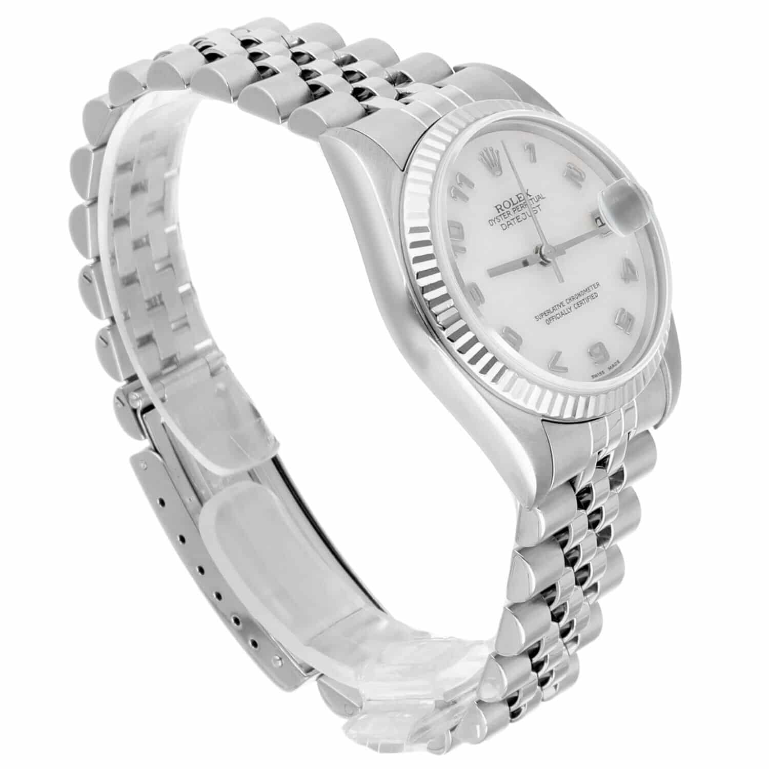 Rolex Datejust 31mm Factory White Mother of Pearl Dial 78274 Jubilee Band