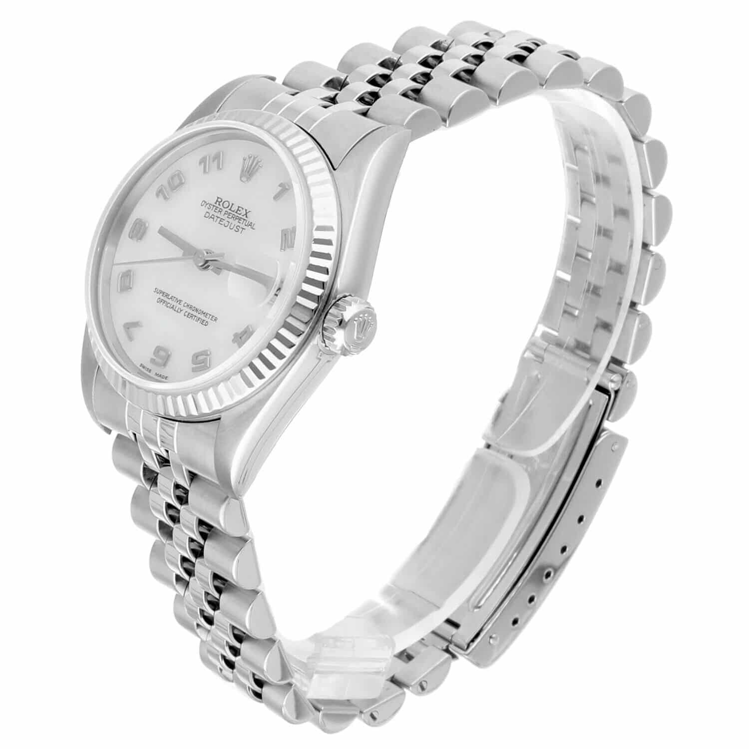 Rolex Datejust 31mm Factory White Mother of Pearl Dial 78274 Jubilee Band