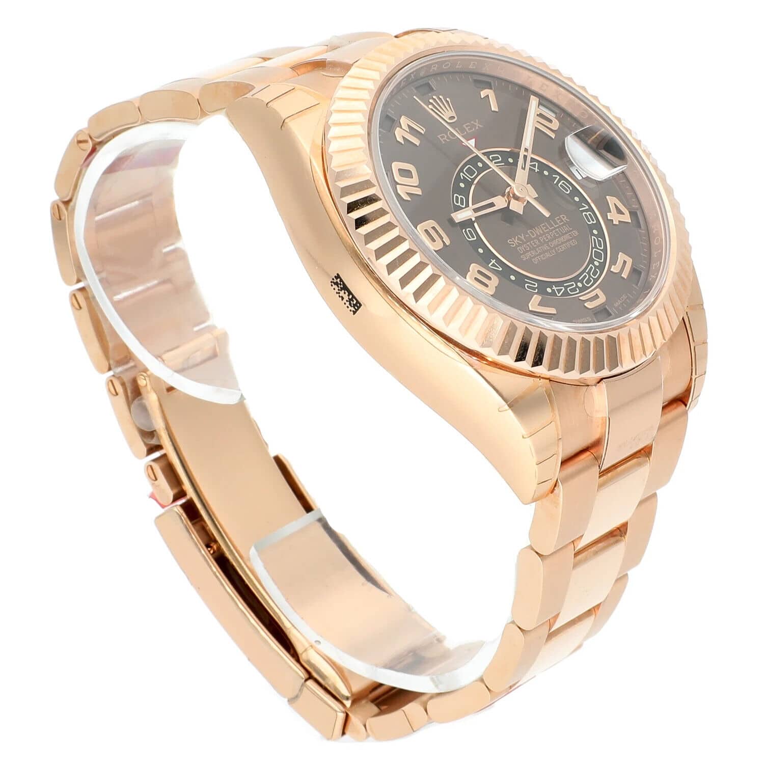 Rolex Sky-Dweller 42mm Everose Gold Mens Oyster Bracelet Watch 326935