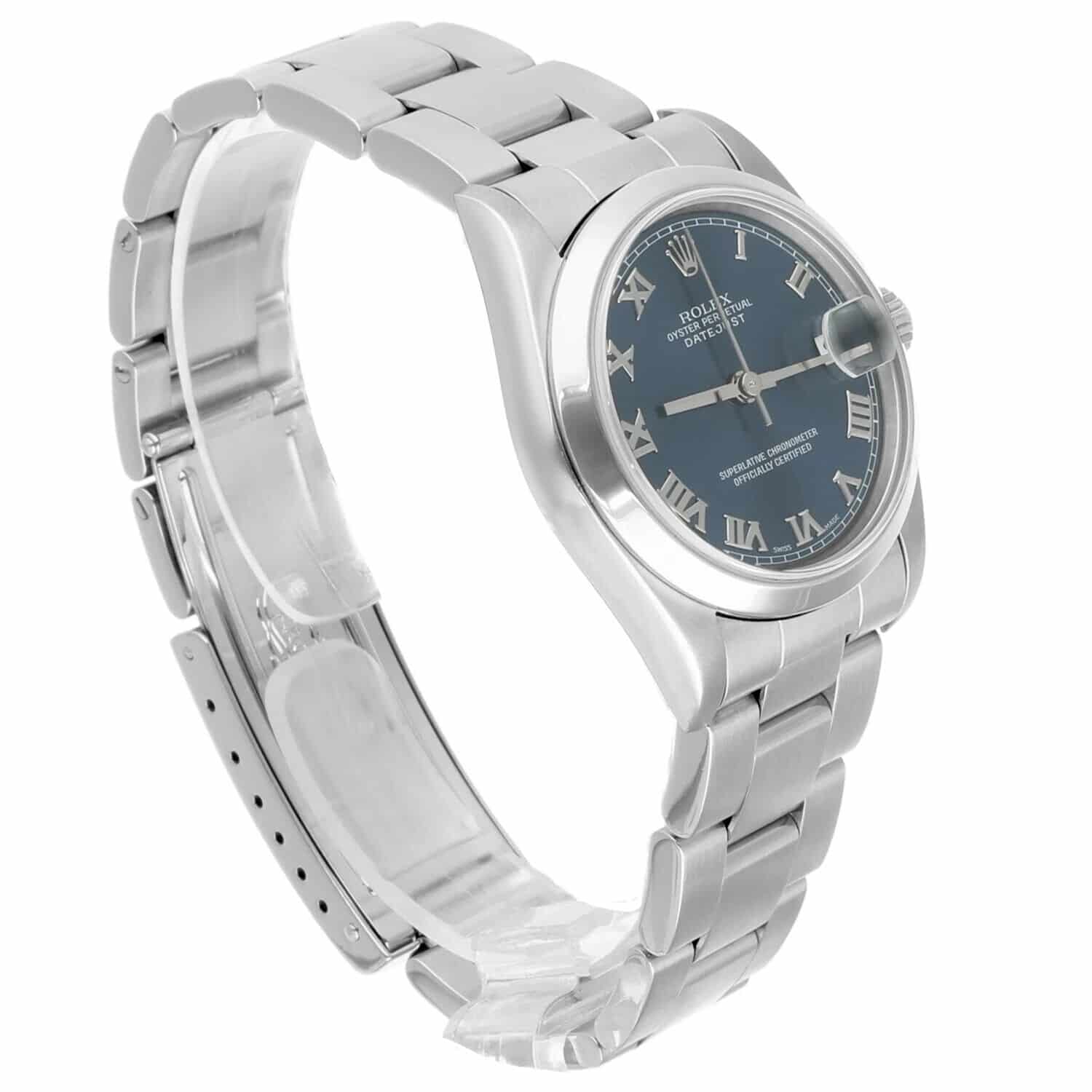 Rolex Datejust 31 68240 Midsize Blue Dial Stainless Steel Ladies Watch Oyster