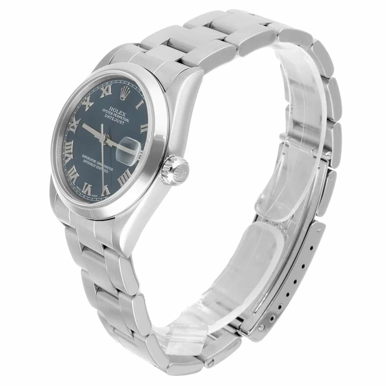 Rolex Datejust 31 68240 Midsize Blue Dial Stainless Steel Ladies Watch Oyster