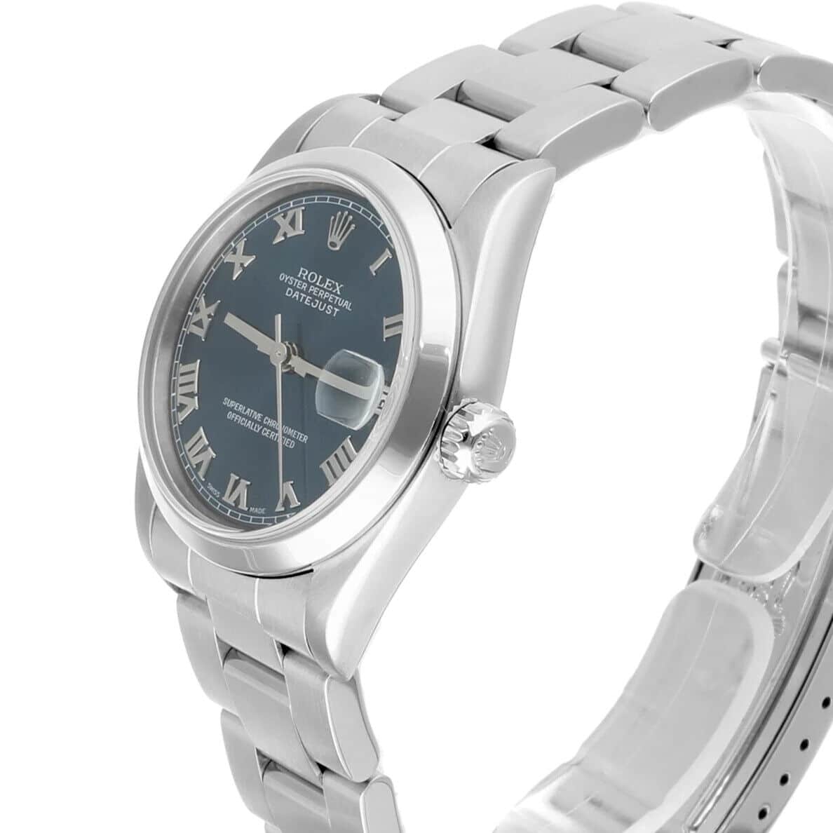 Rolex Datejust 31 68240 Midsize Blue Dial Stainless Steel Ladies Watch Oyster
