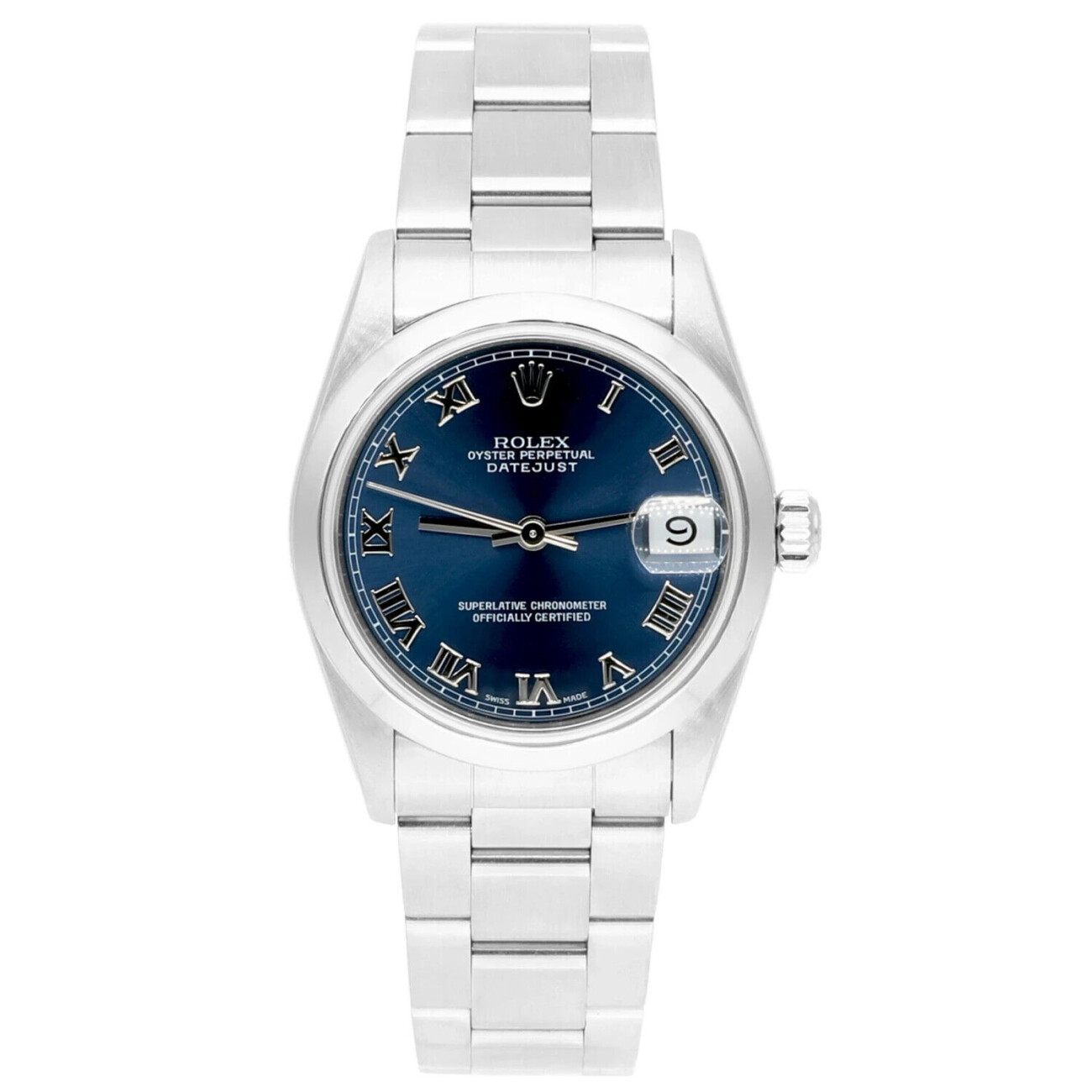 Rolex Datejust 31 68240 Midsize Blue Dial Stainless Steel Ladies Watch Oyster
