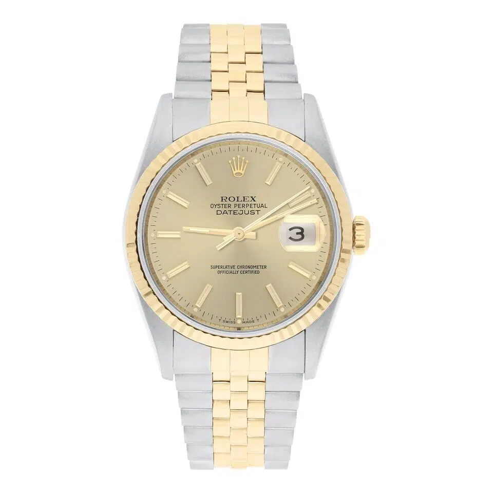 Rolex Datejust 36mm Two Tone Champagne Index Dial Jubilee 16233 Circa - 2000 – image 2