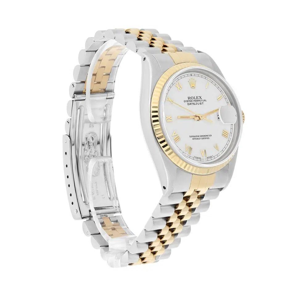 Rolex Datejust 36mm Two Tone White Roman Numeral Dial Jubilee 16233 Circa 1990 – image 5