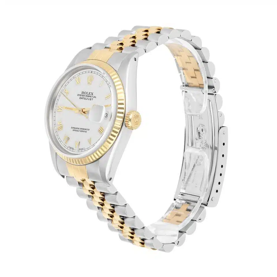 Rolex Datejust 36mm Two Tone White Roman Numeral Dial Jubilee 16233 Circa 1990 – image 3