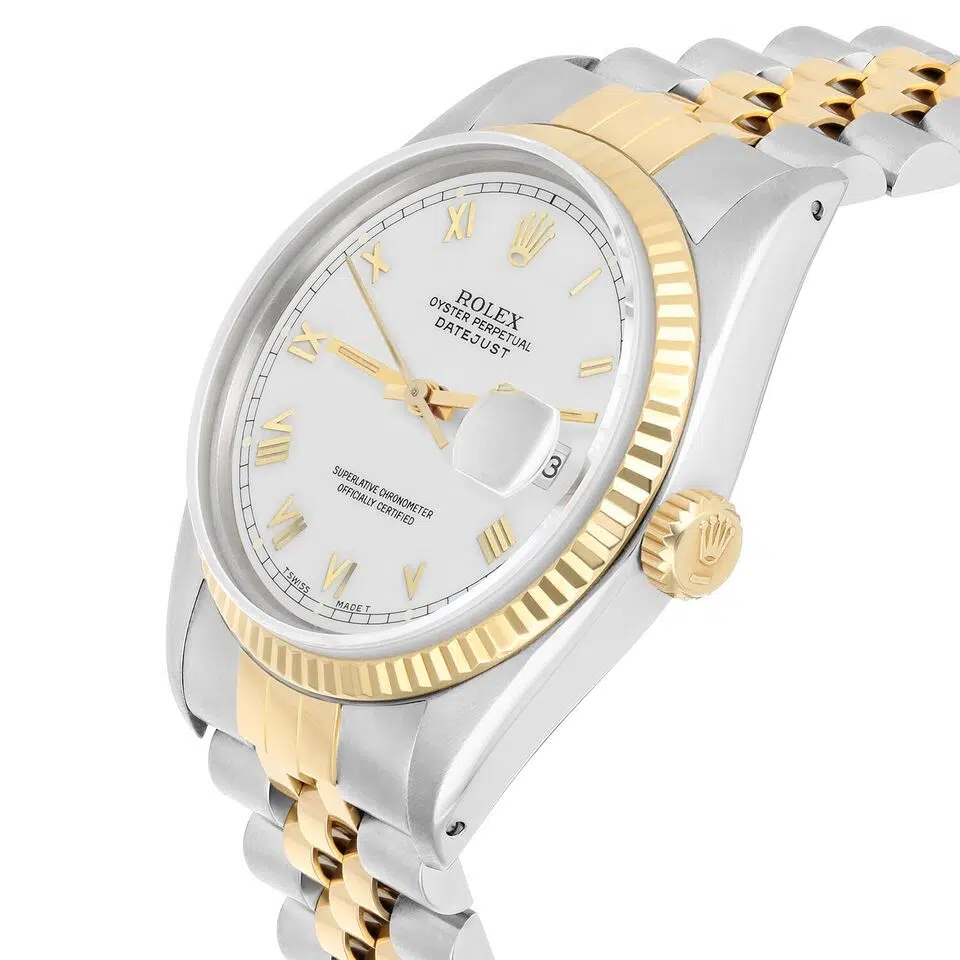 Rolex Datejust 36mm Two Tone White Roman Numeral Dial Jubilee 16233 Circa 1990 – image 7