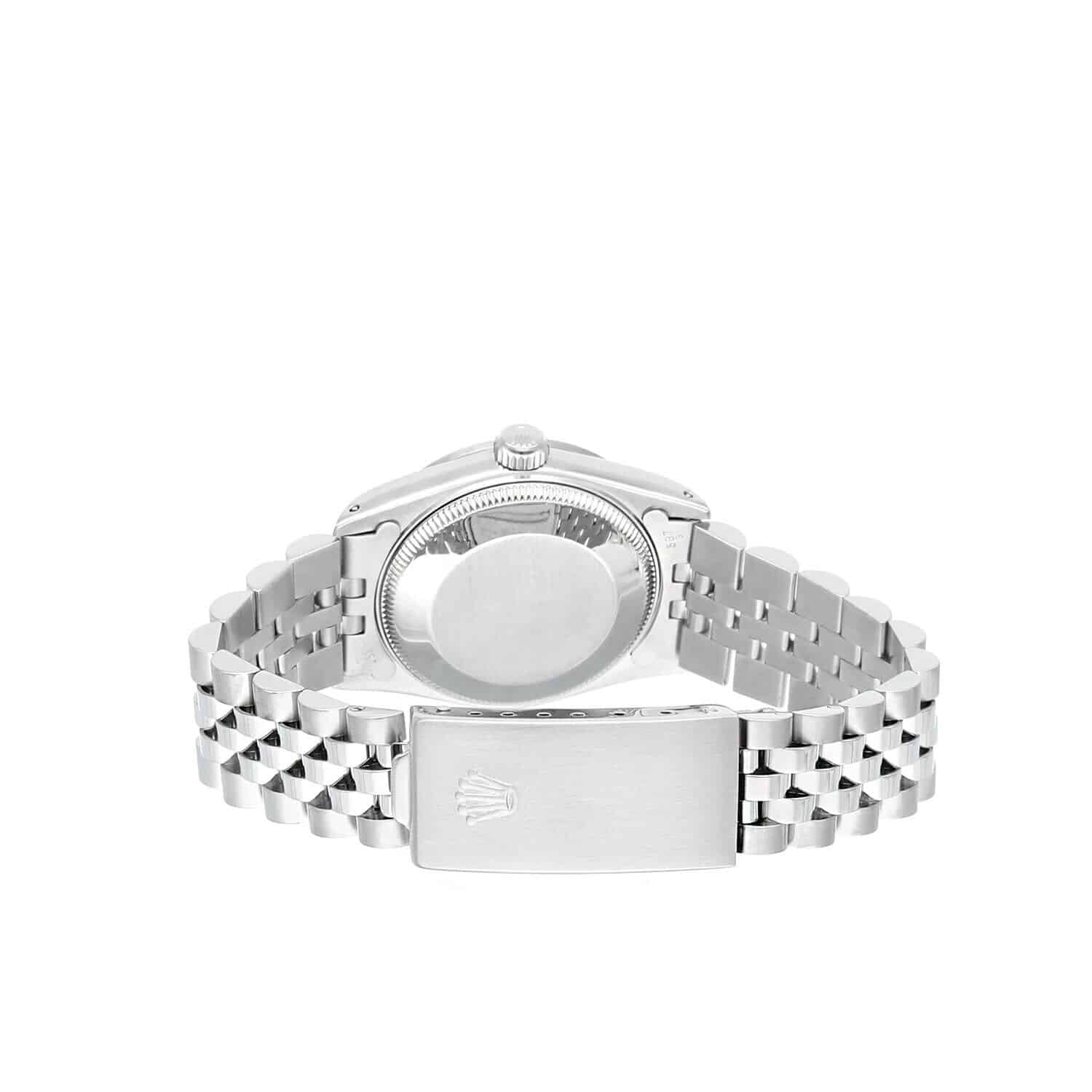 Rolex Datejust 31mm Silver Stick Dial Stainless Steel Watch White Gold Bezel