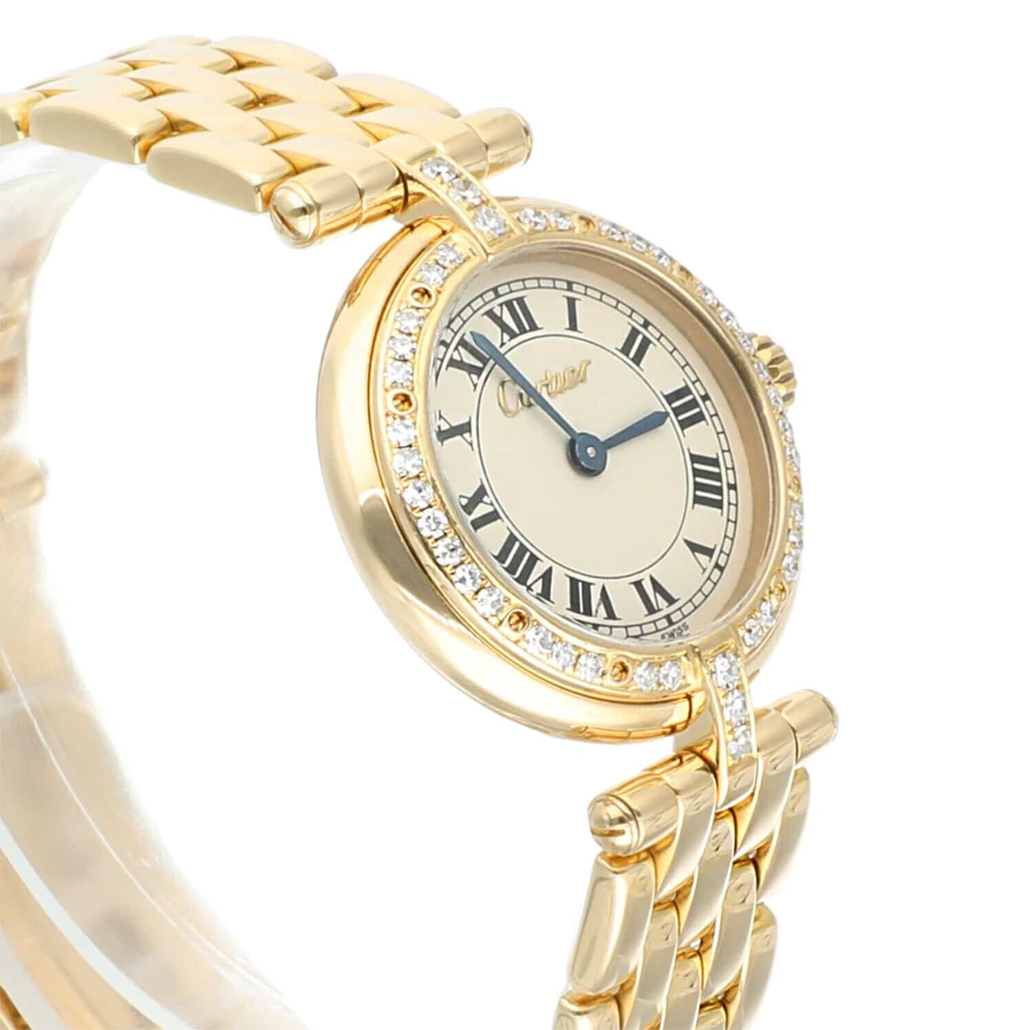 Cartier Panthère Vendome 18k 8057916 Yellow Gold Watch with Factory Diamonds 23mm