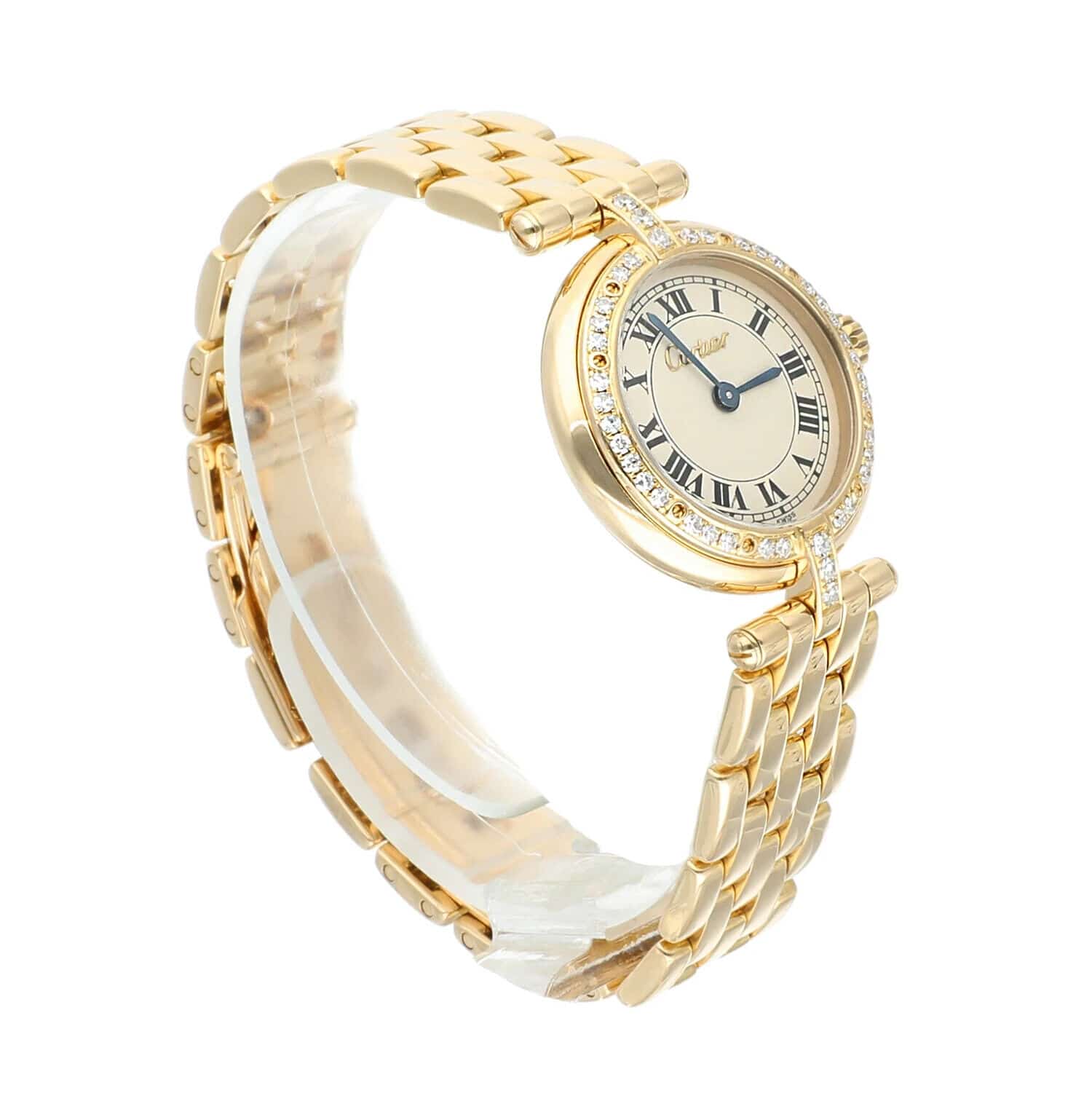 Cartier Panthère Vendome 18k 8057916 Yellow Gold Watch with Factory Diamonds 23mm