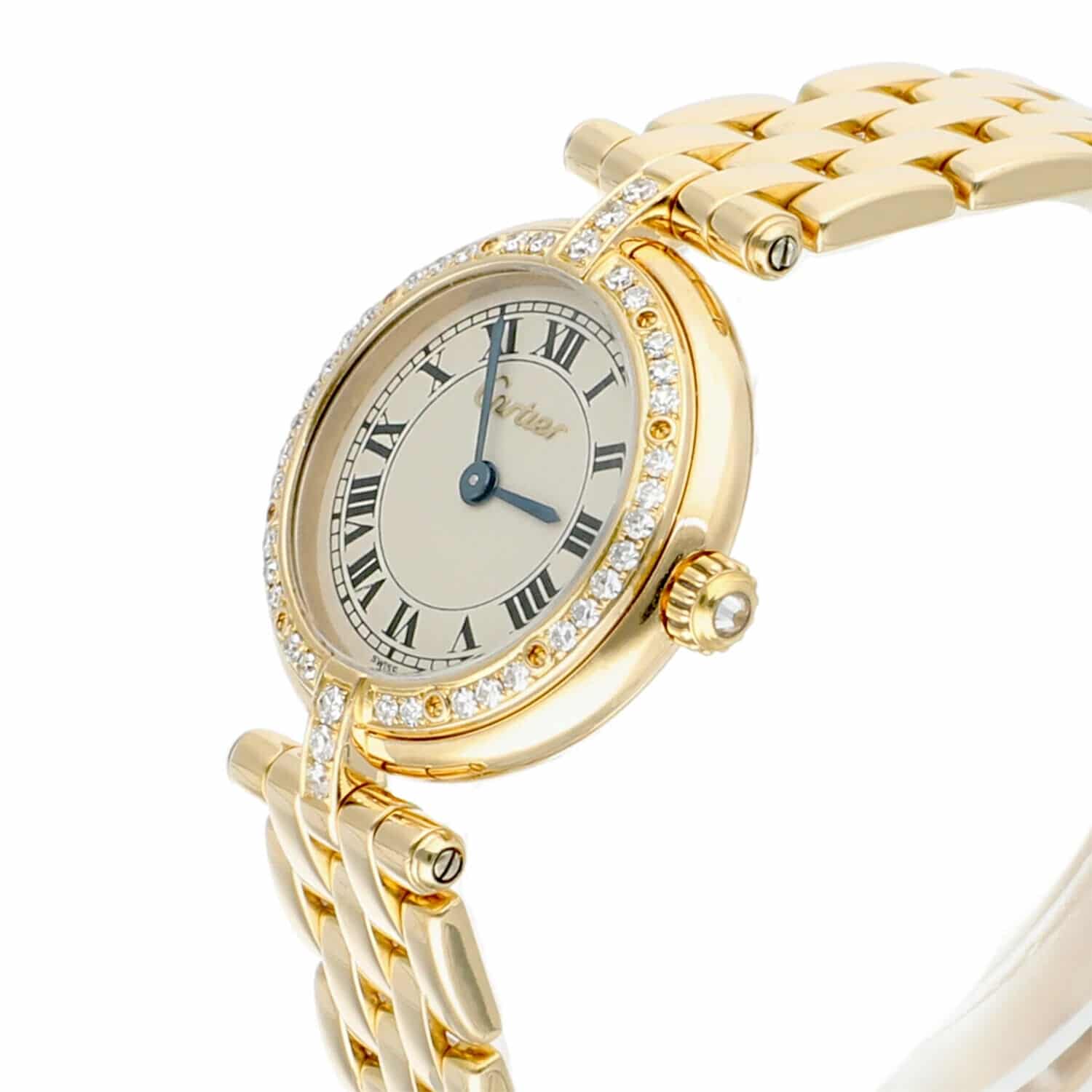 Cartier Panthère Vendome 18k 8057916 Yellow Gold Watch with Factory Diamonds 23mm