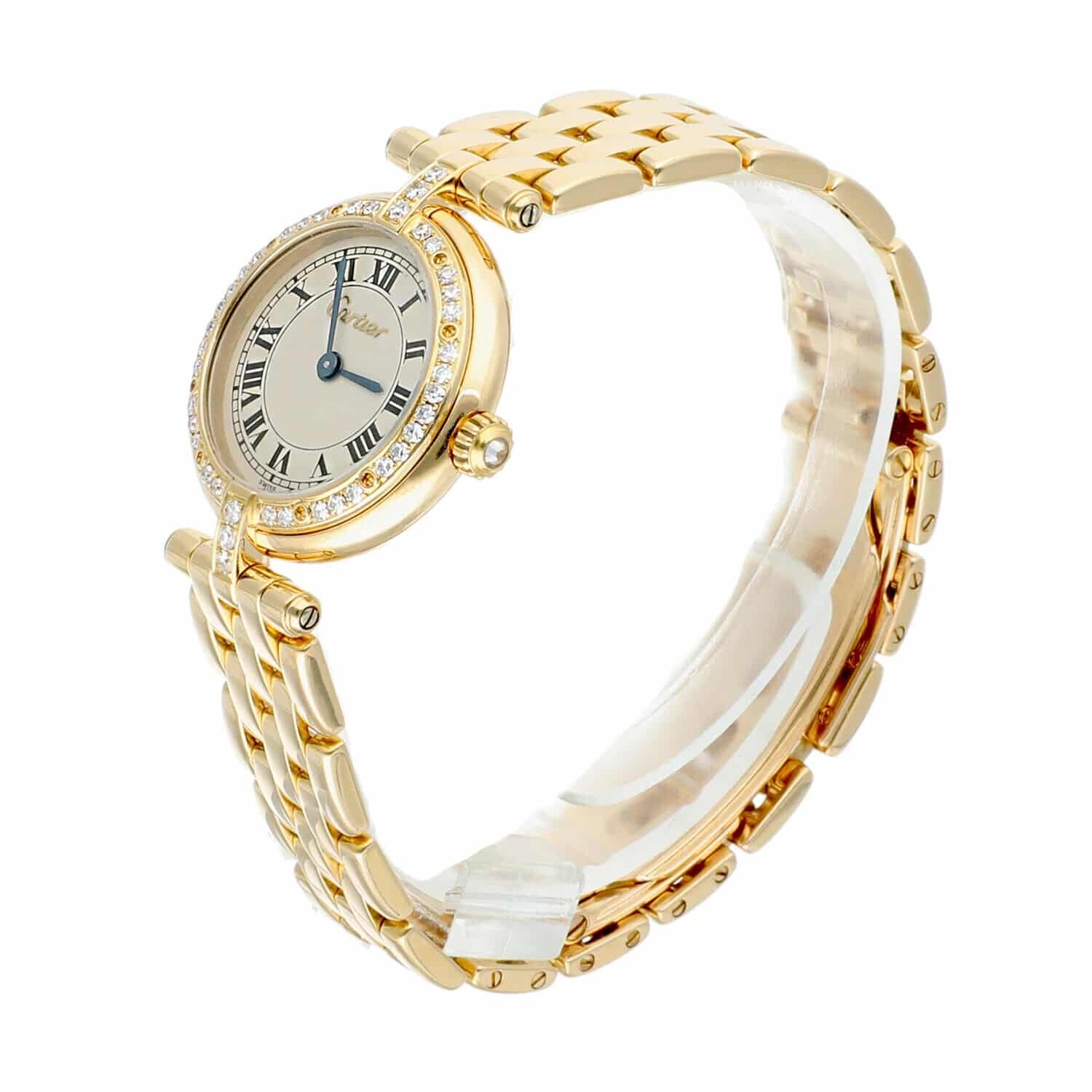 Cartier Panthère Vendome 18k 8057916 Yellow Gold Watch with Factory Diamonds 23mm