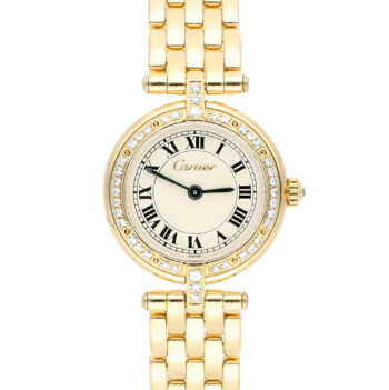Cartier Panthère Vendome 18k 8057916 Yellow Gold Watch with Factory Diamonds 23mm