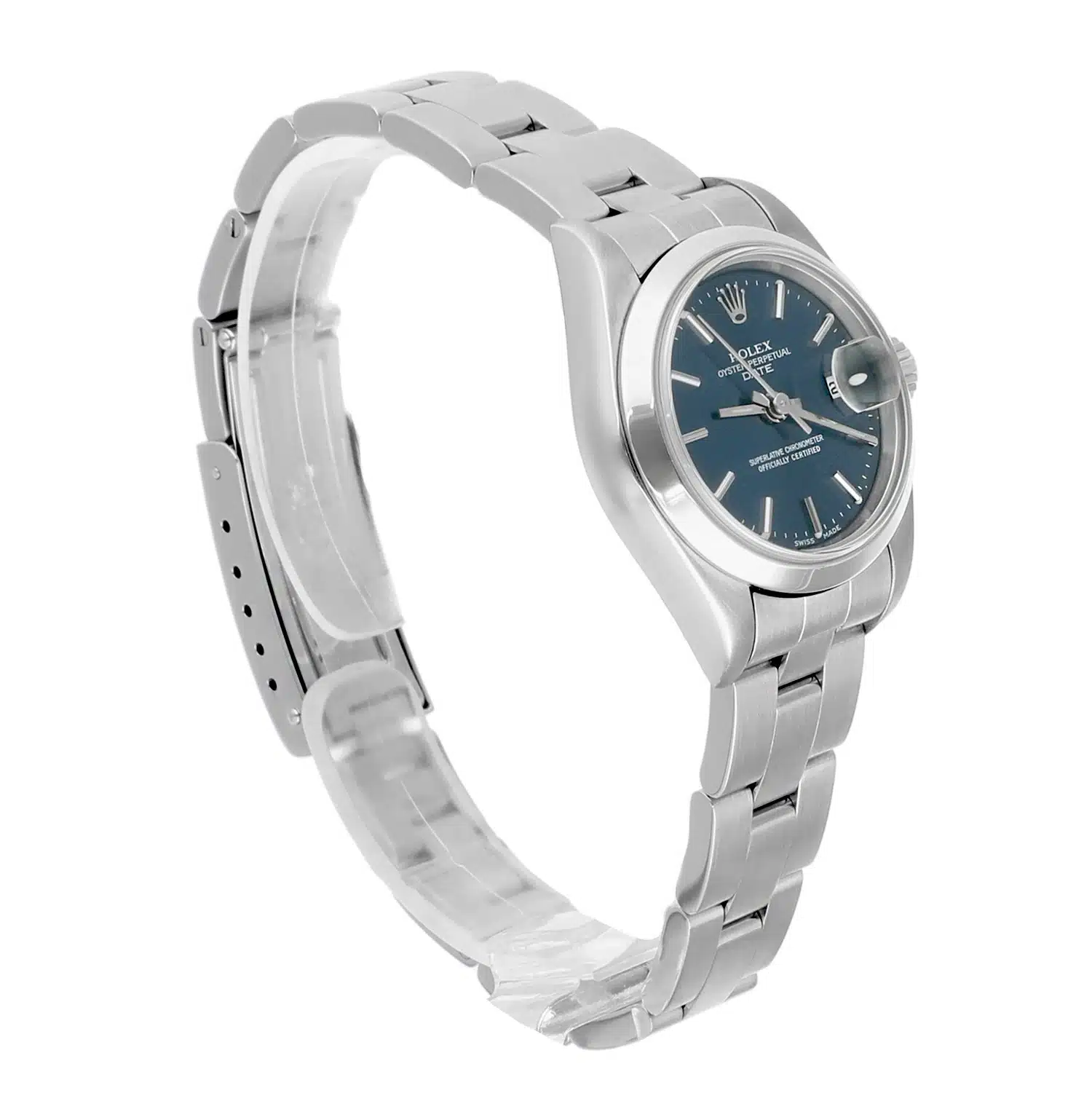 Rolex Oyster Perpetual Lady Date Lady-Datejust Blue Dial Oyster Bracelet Stainless Steel Ladies Watch 69160 – image 6