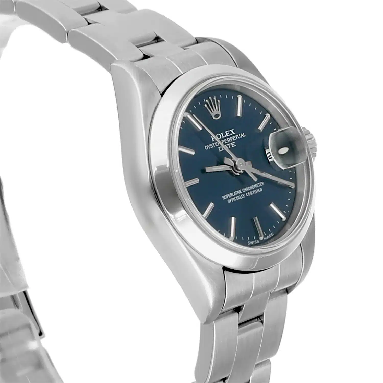 Rolex Oyster Perpetual Lady Date Lady-Datejust Blue Dial Oyster Bracelet Stainless Steel Ladies Watch 69160 – image 5