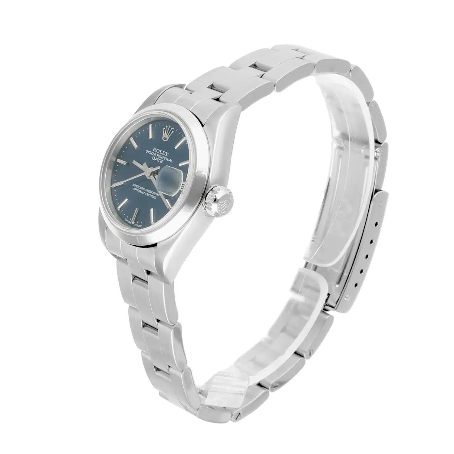 Rolex Oyster Perpetual Lady Date Lady-Datejust Blue Dial Oyster Bracelet Stainless Steel Ladies Watch 69160 – image 4