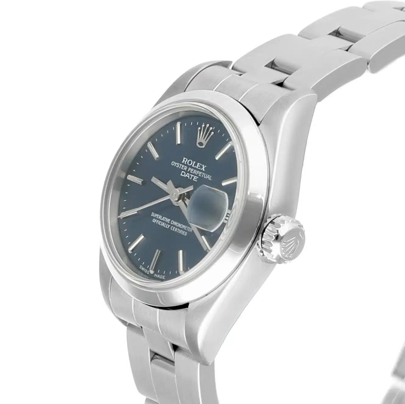 Rolex Oyster Perpetual Lady Date Lady-Datejust Blue Dial Oyster Bracelet Stainless Steel Ladies Watch 69160 – image 3