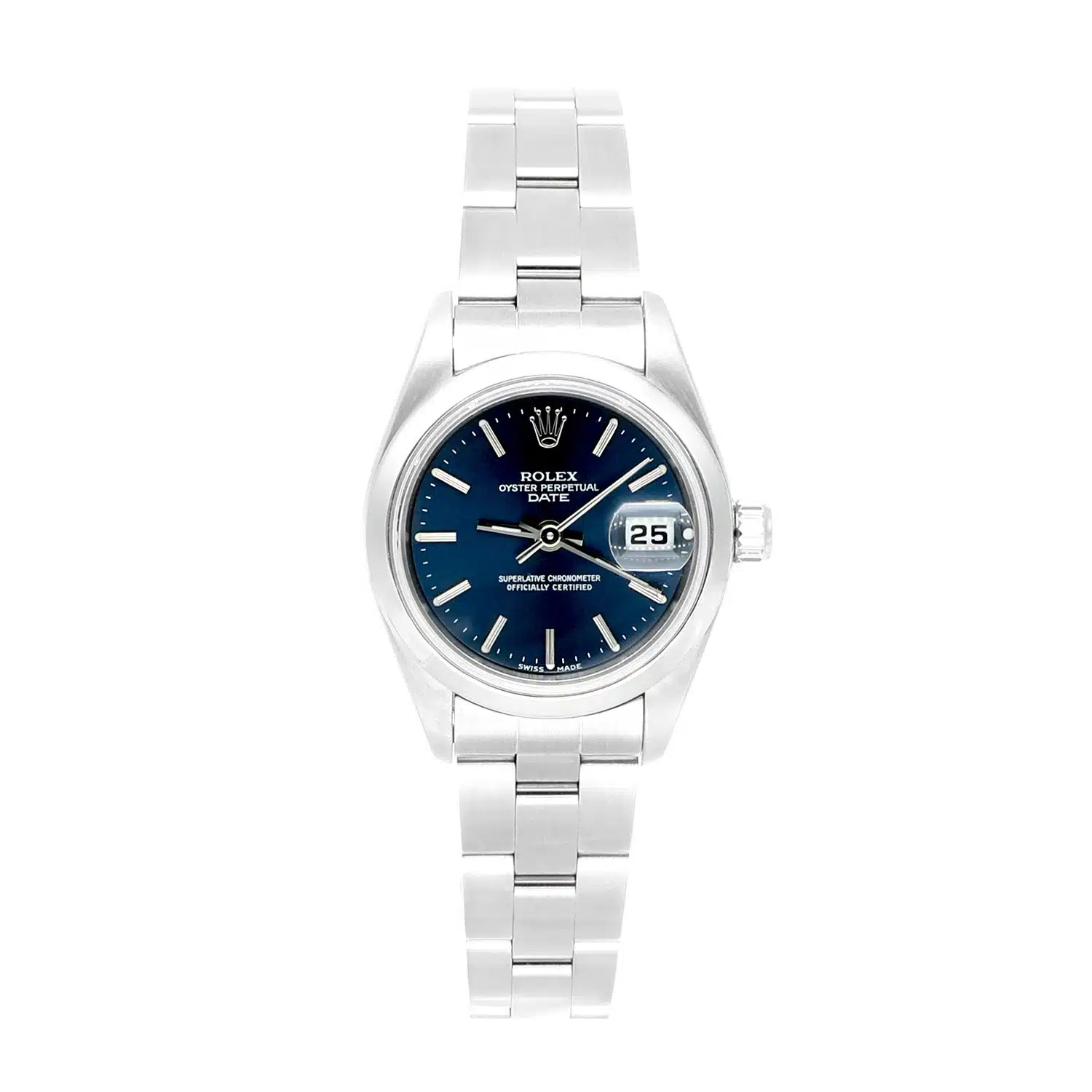 Rolex Oyster Perpetual Lady Date Lady-Datejust Blue Dial Oyster Bracelet Stainless Steel Ladies Watch 69160 – image 2