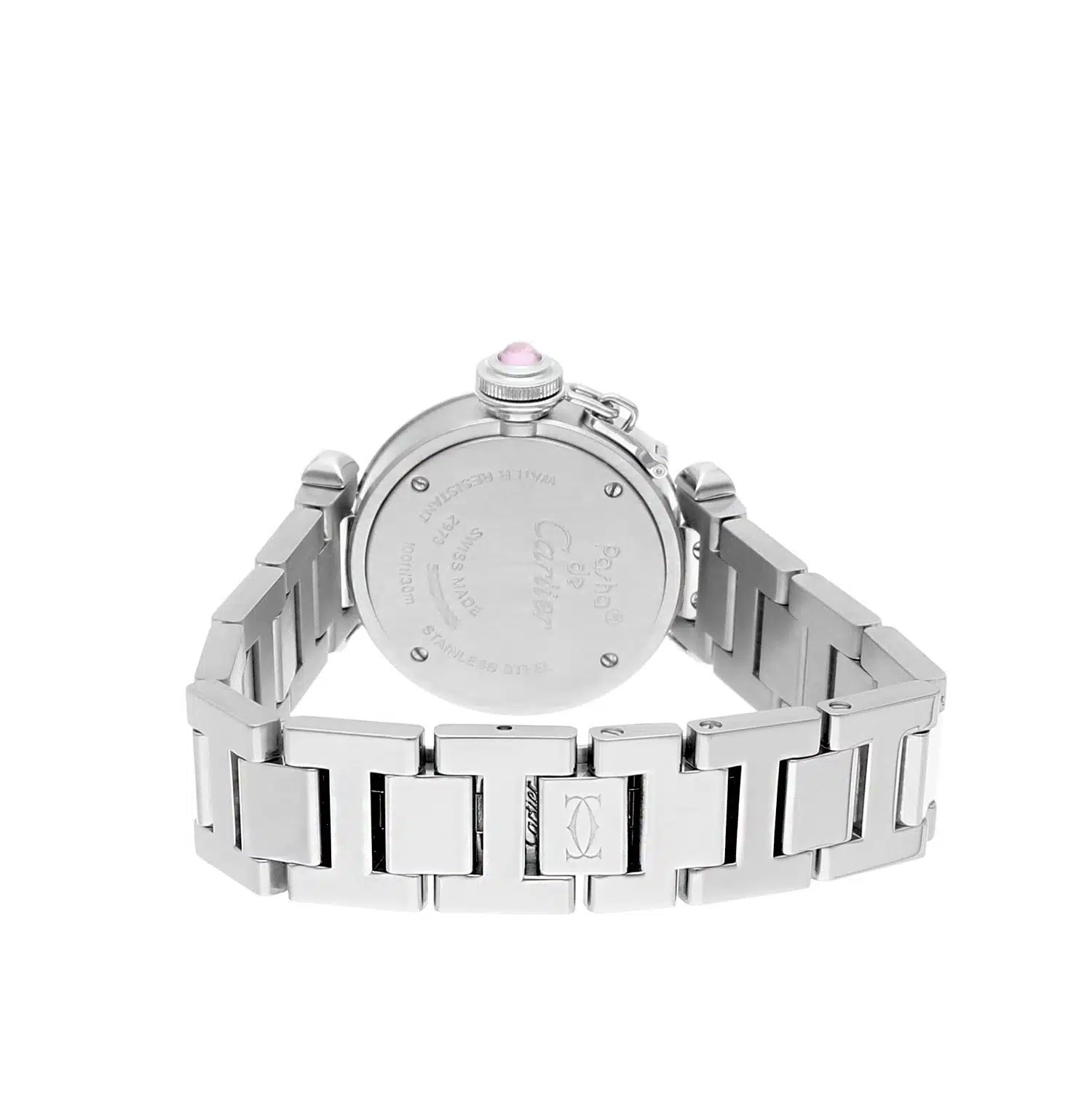 Cartier Miss Pasha Steel Pink Dial Ladies Watch W3140008 with Diamond Bezel – image 7