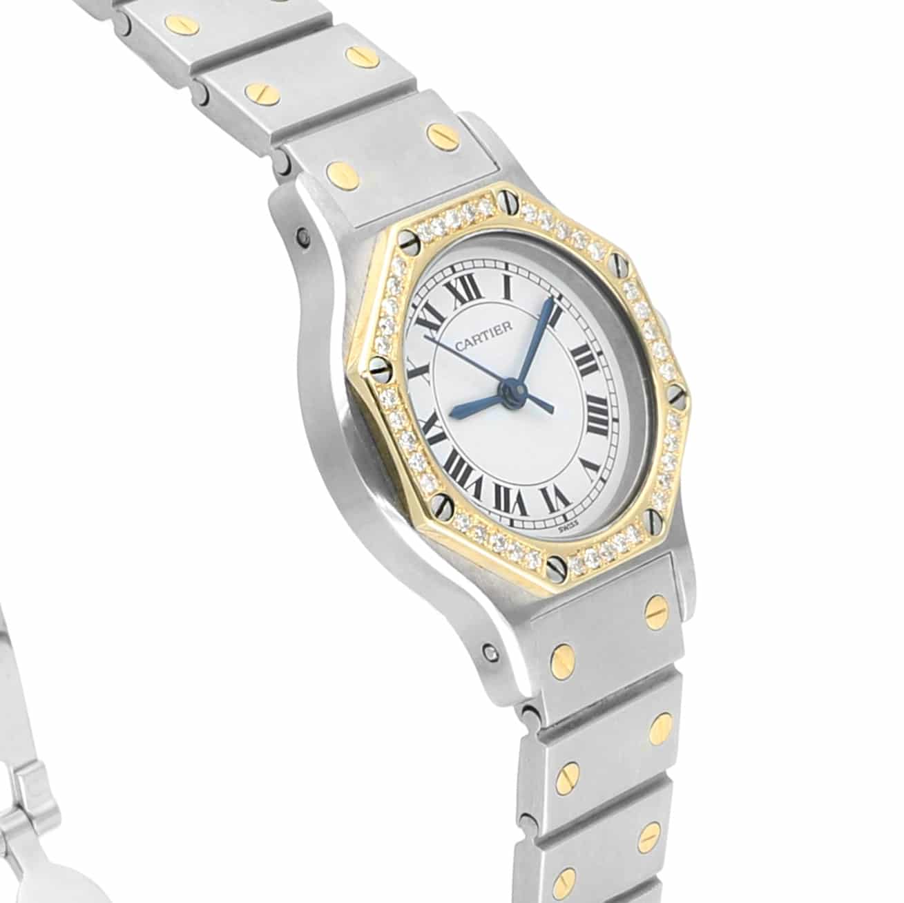 Cartier Santos レディース 時計 Cartier Santos Demoiselle 18K and Stainless Steel Women's Diamond