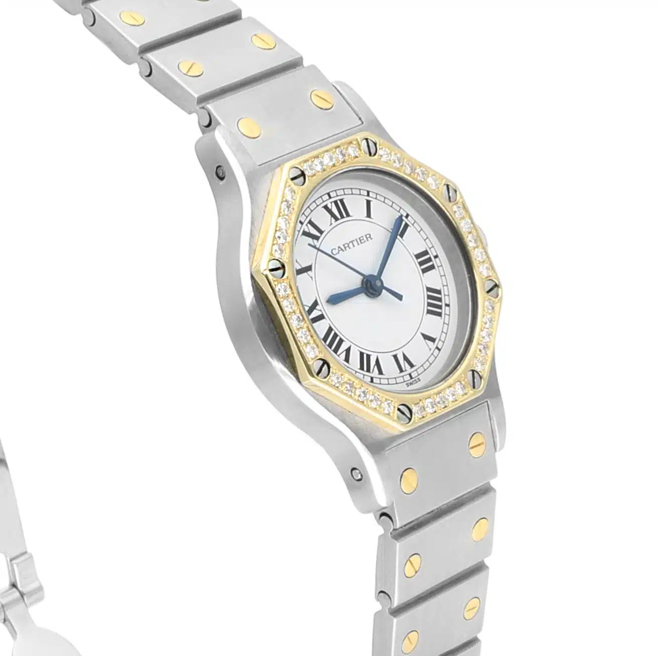 Cartier Santos 187903 24 MM White Dial Pre-owned