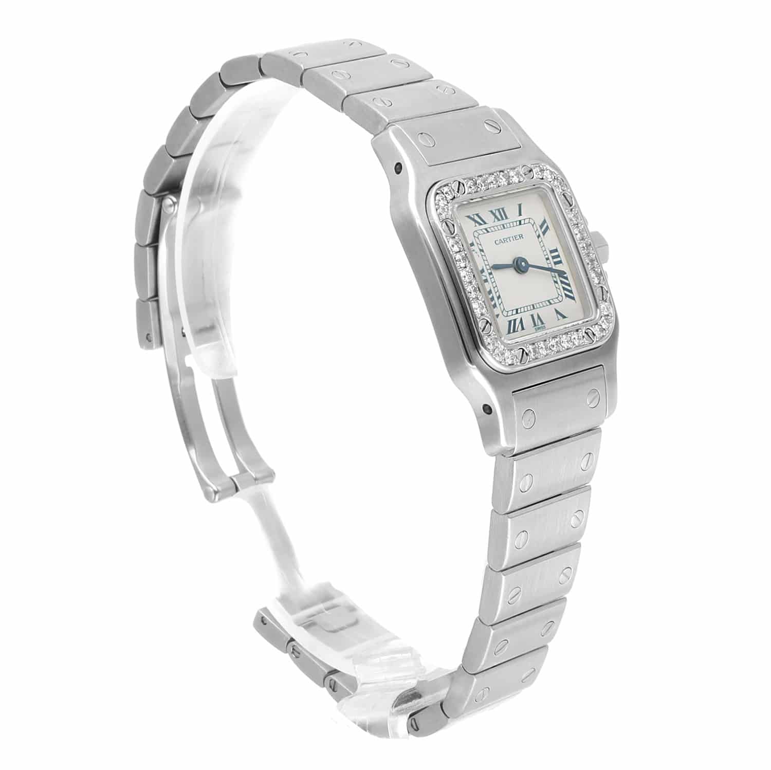 Cartier Santos Galbee 24 mm Women's Watch Stainless Steel with Diamonds 1565