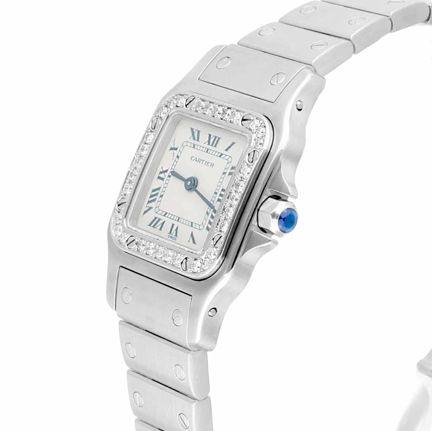 Cartier Santos Galbee 24 mm Women's Watch Stainless Steel with Diamonds 1565