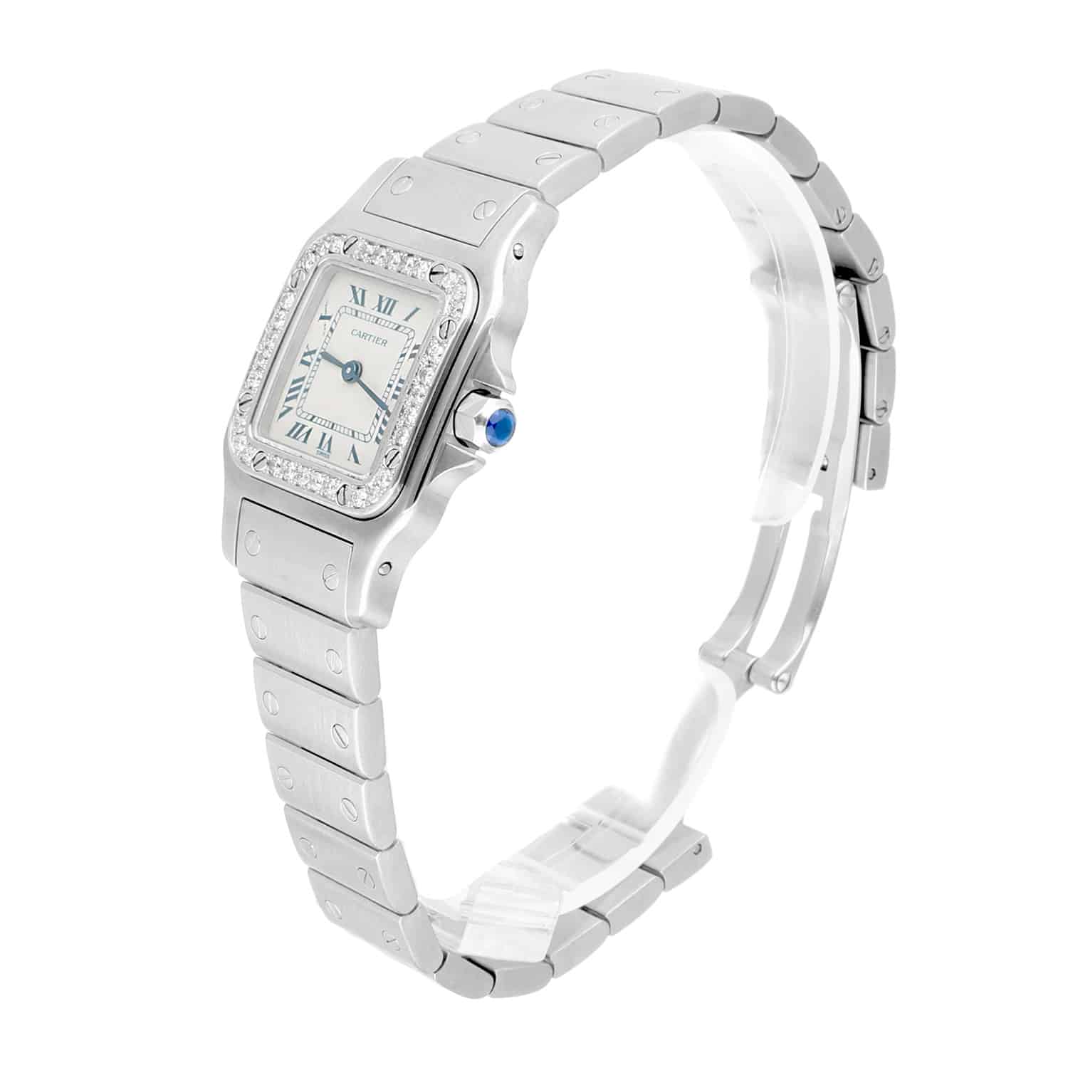 Cartier Santos Galbee 24 mm Women's Watch Stainless Steel with Diamonds 1565